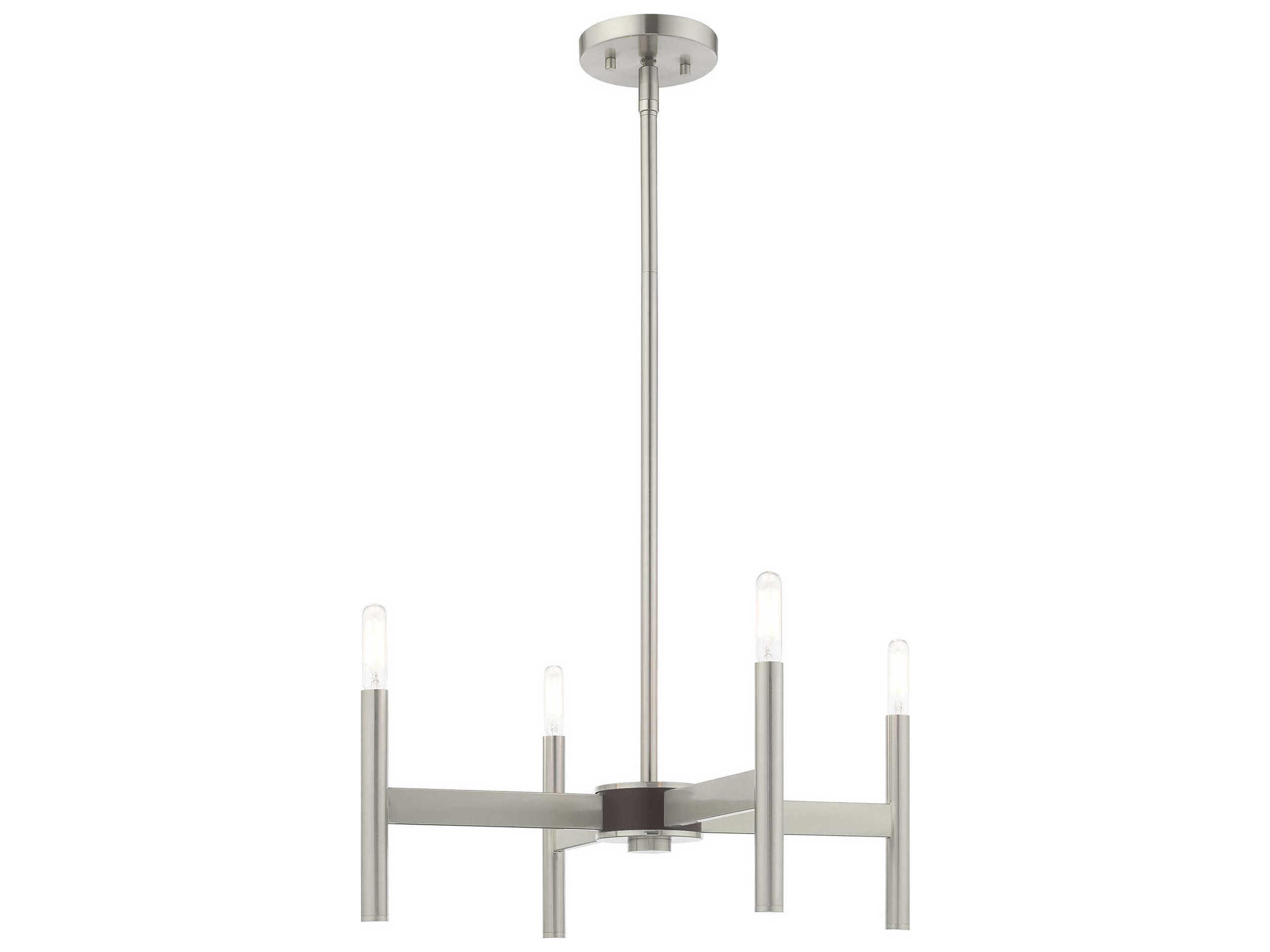Livex Lighting Copenhagen 4-Light Brushed Nickel Chandelier