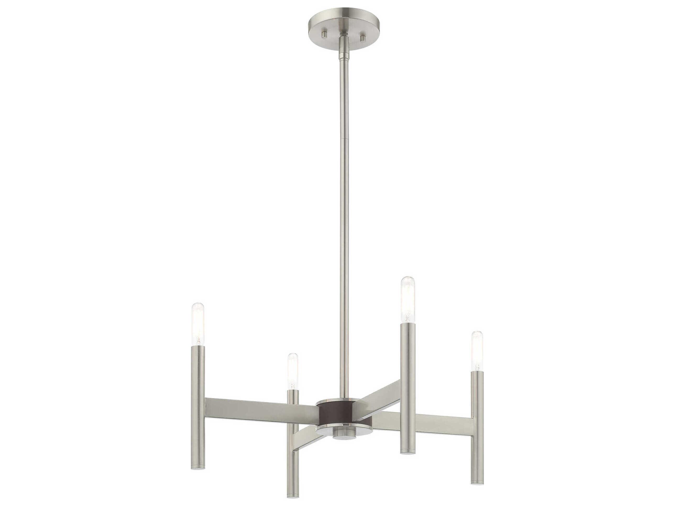 Livex Lighting Copenhagen 4-Light Brushed Nickel Chandelier