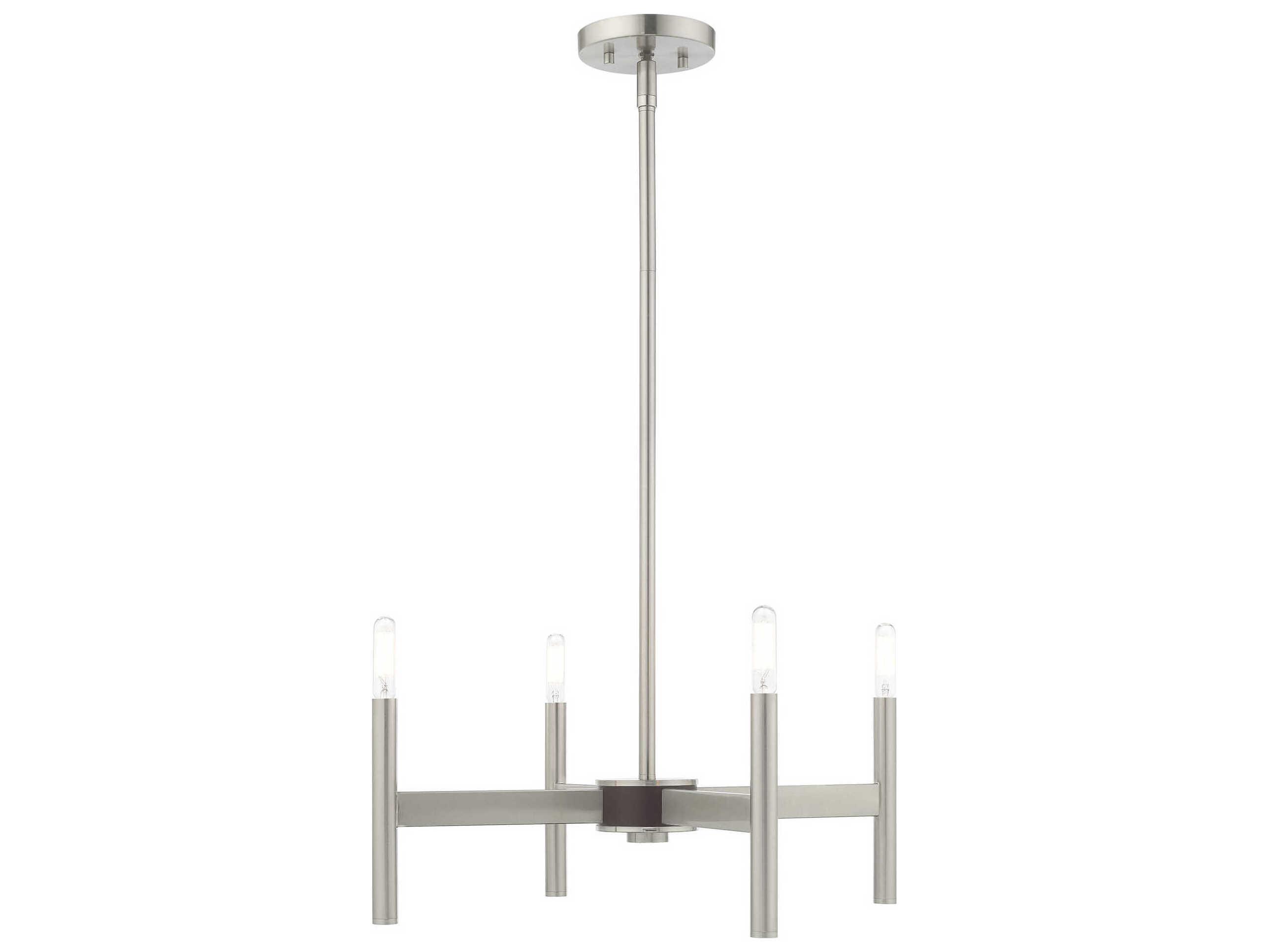 Livex Lighting Copenhagen 4-Light Brushed Nickel Chandelier