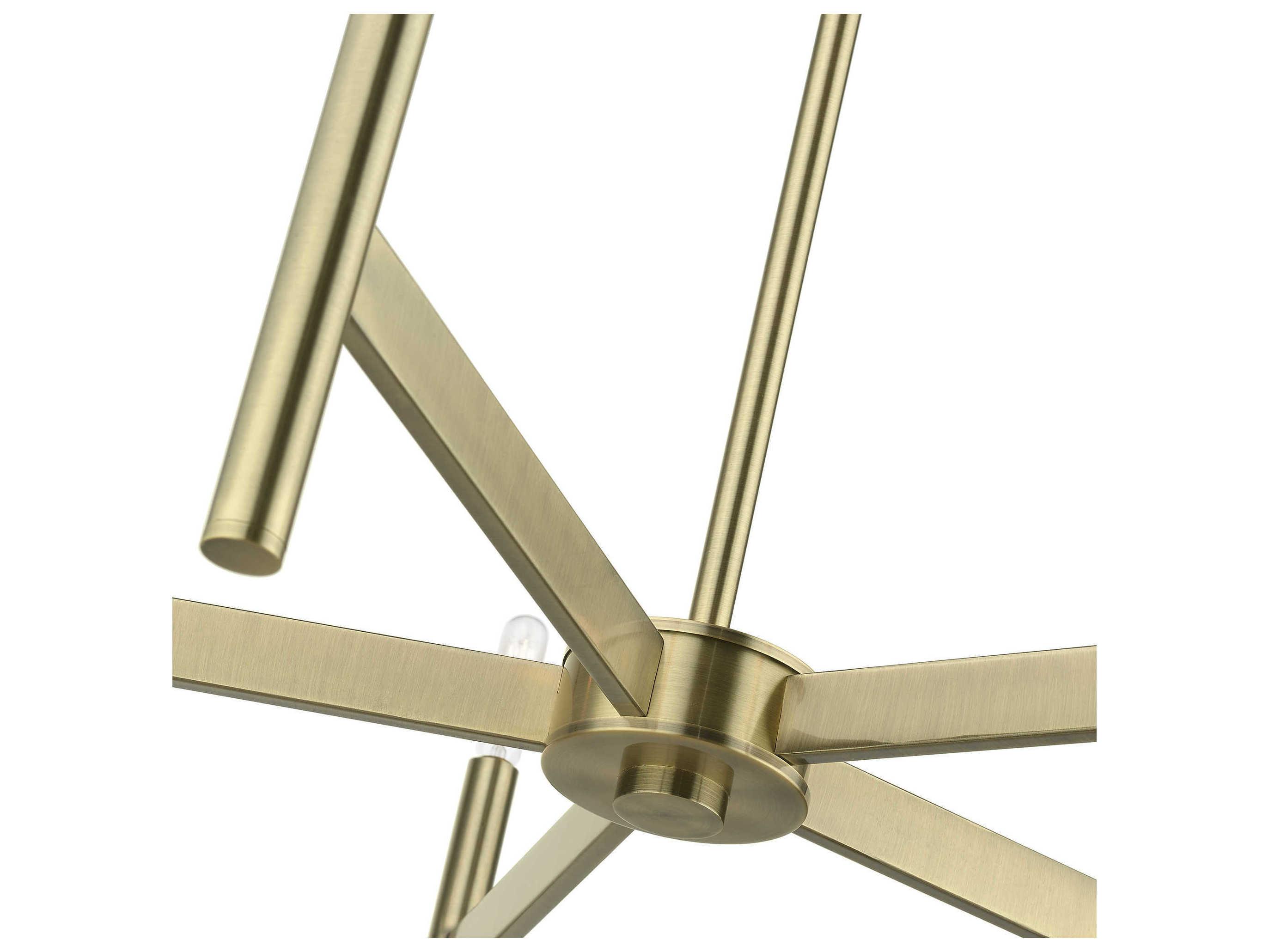 Livex Lighting Copenhagen 5-Light Antique Brass Candelabra Chandelier