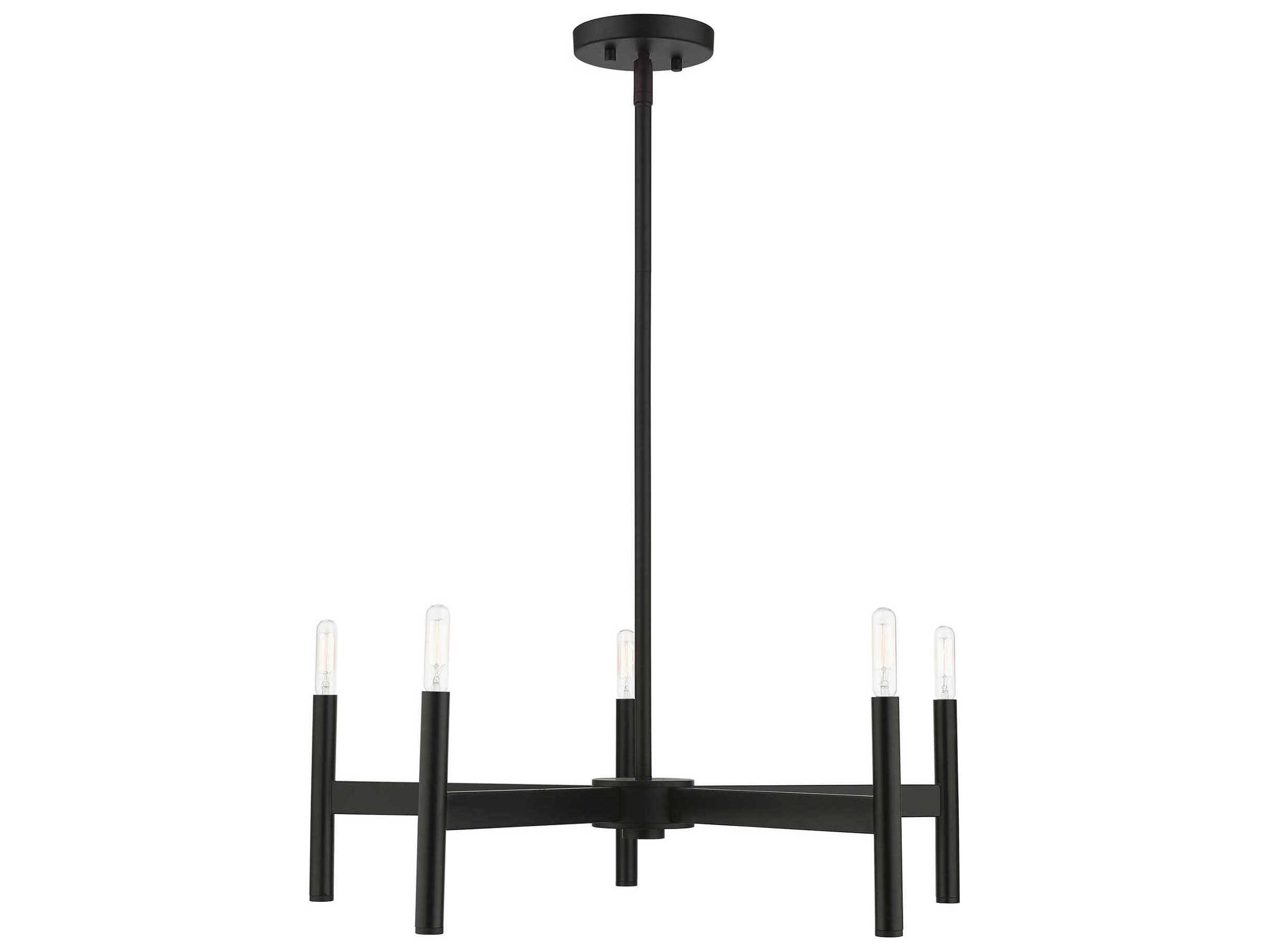 Livex Lighting Copenhagen 5-Light Black Candelabra Chandelier
