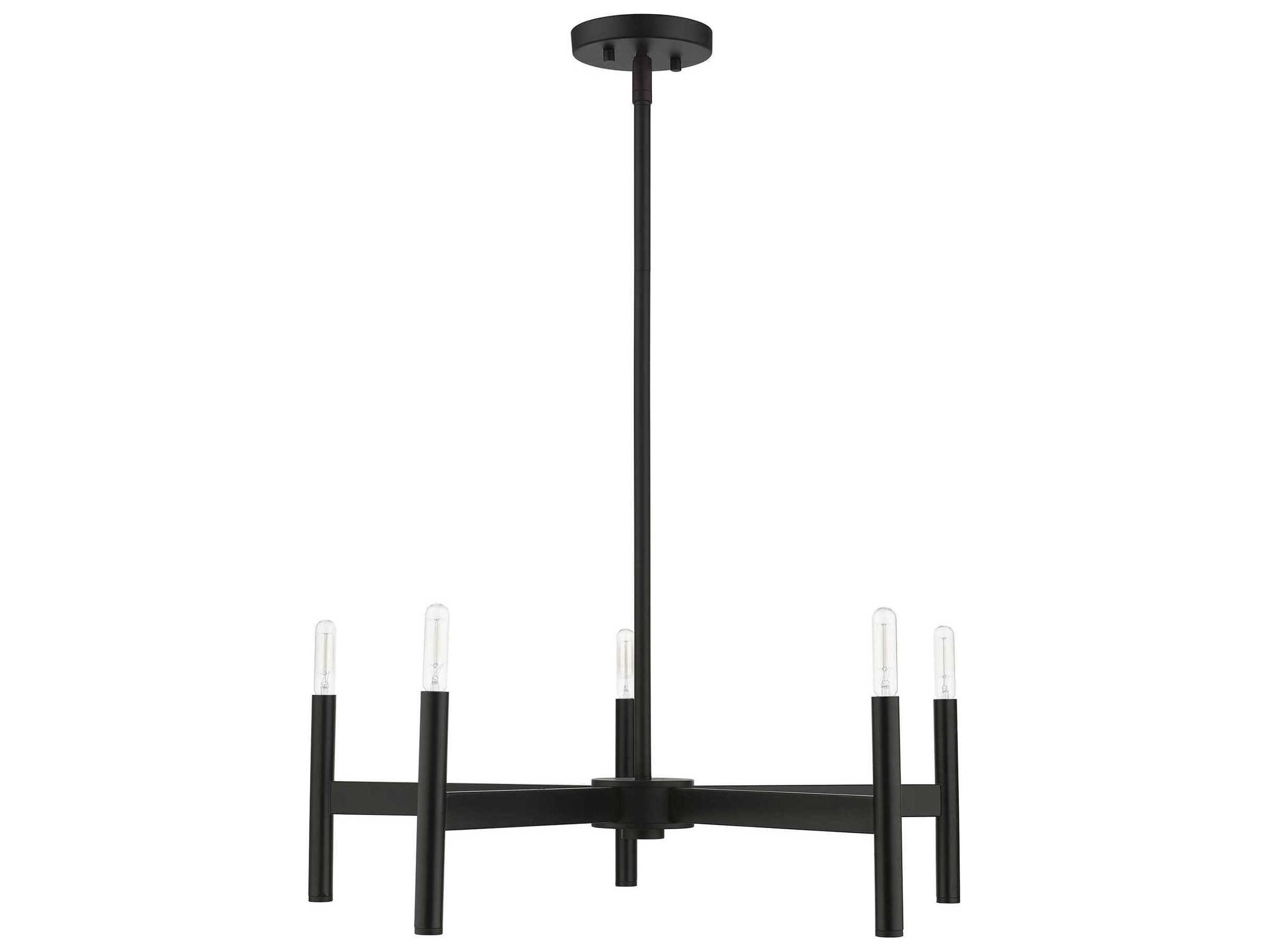 Livex Lighting Copenhagen 5-Light Black Candelabra Chandelier