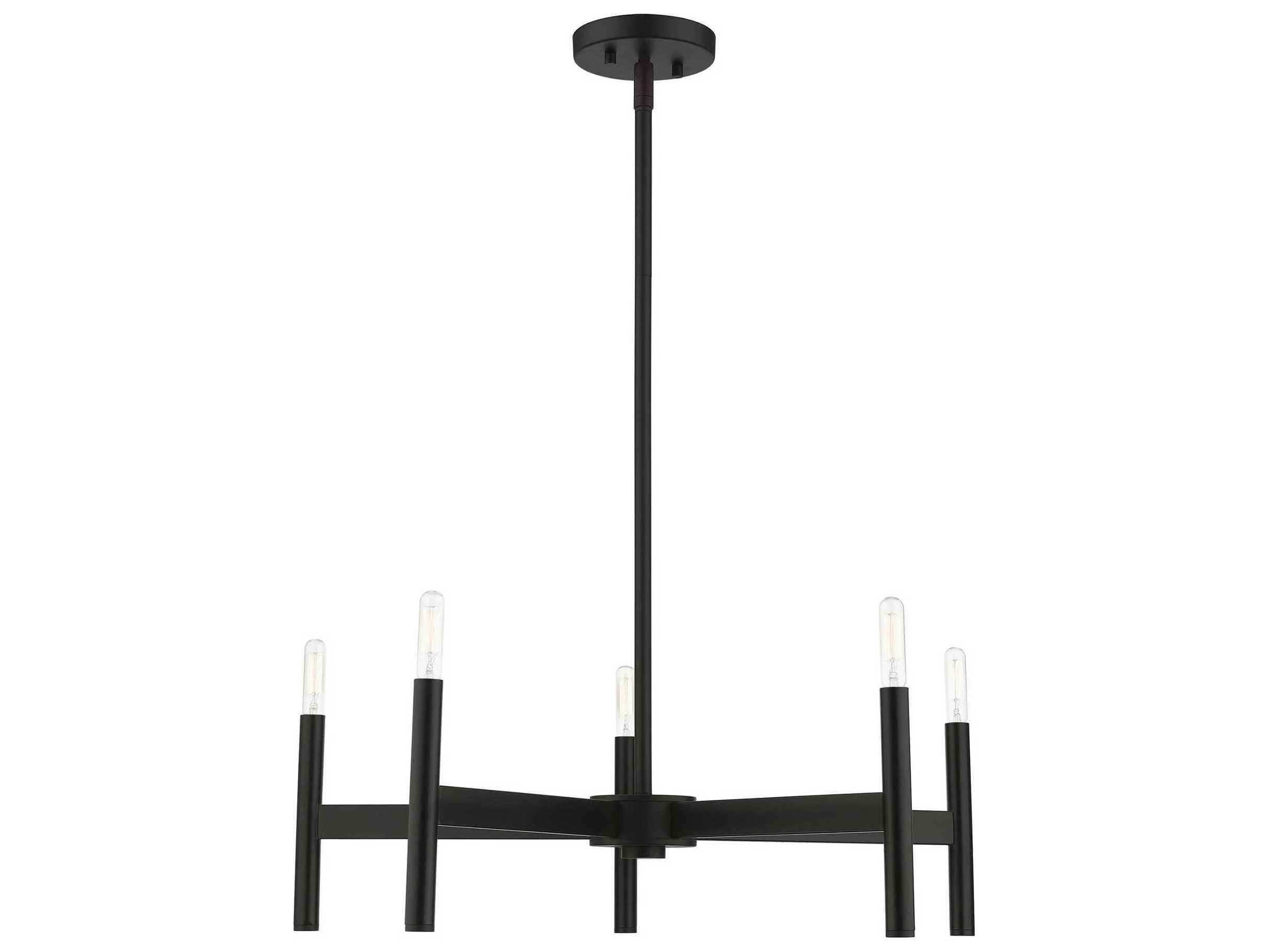 Livex Lighting Copenhagen 5-Light Black Candelabra Chandelier