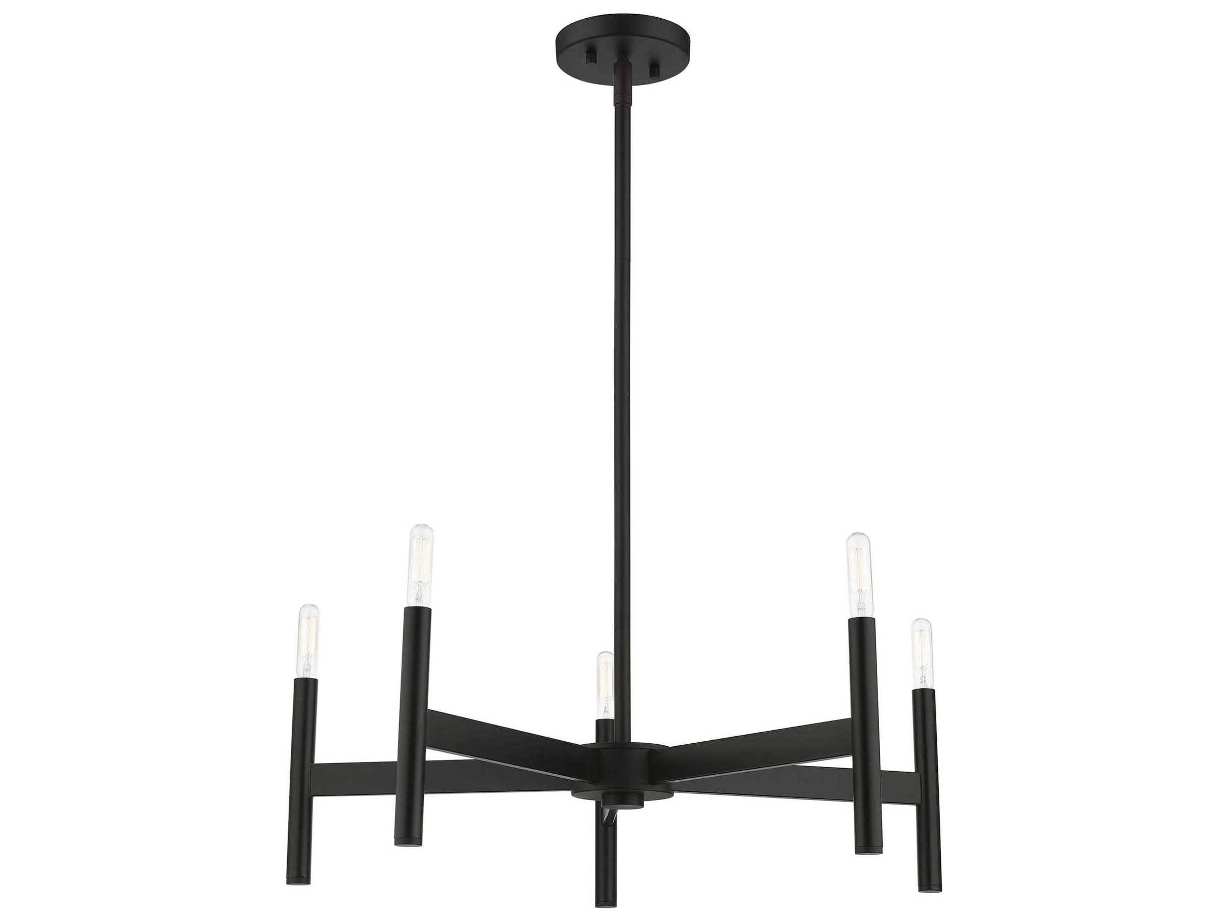 Livex Lighting Copenhagen 5-Light Black Candelabra Chandelier