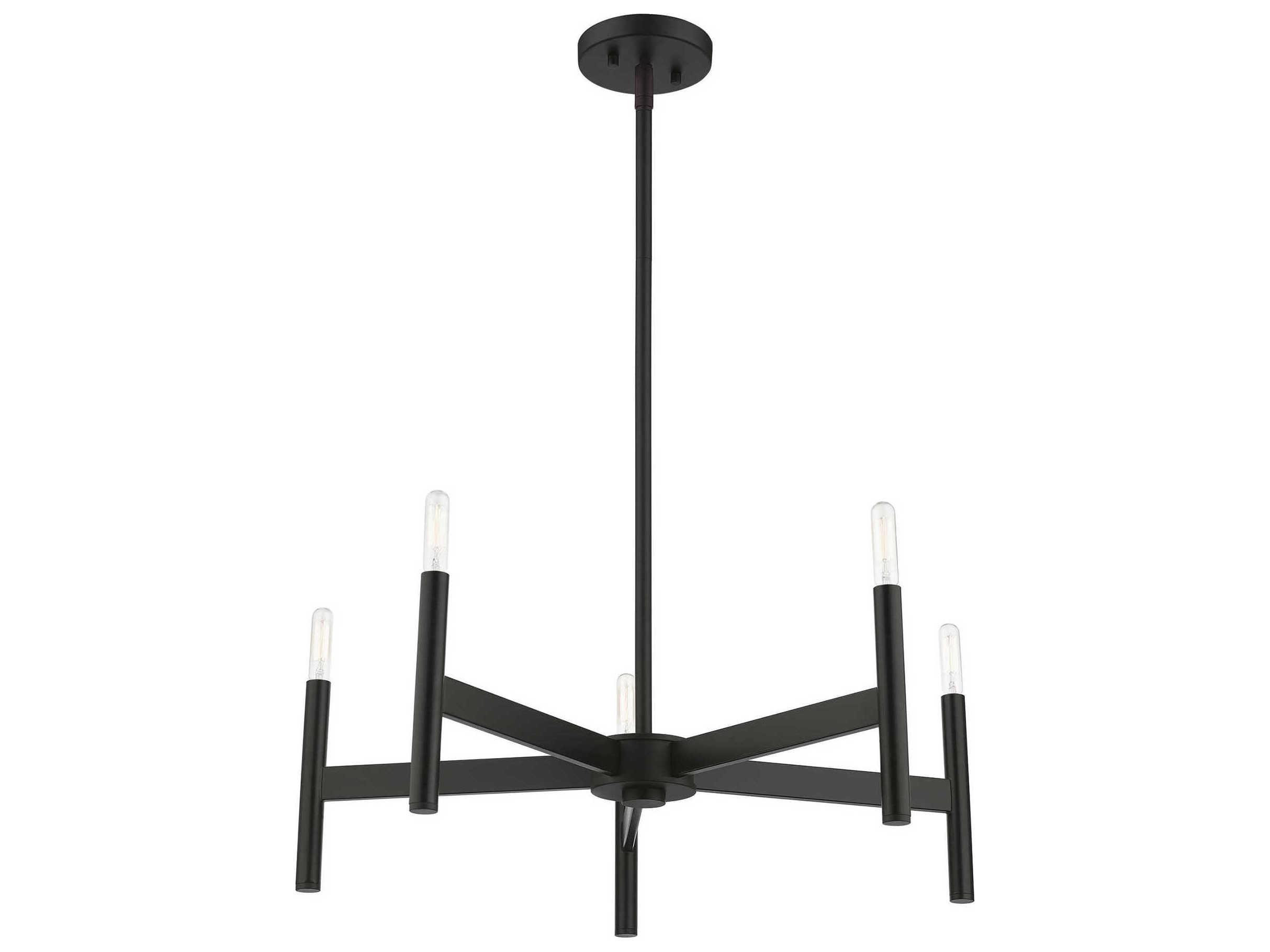 Livex Lighting Copenhagen 5-Light Black Candelabra Chandelier