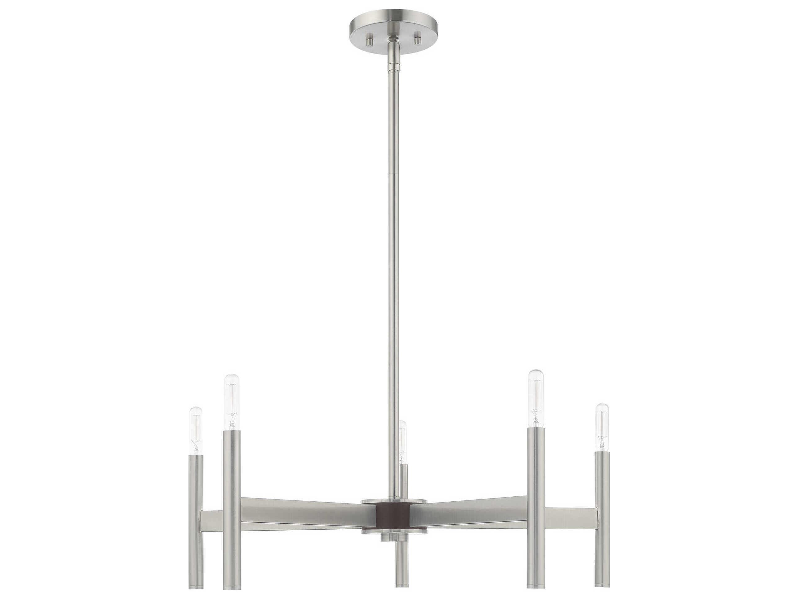 Livex Lighting Copenhagen 5-Light Brushed Nickel Chandelier