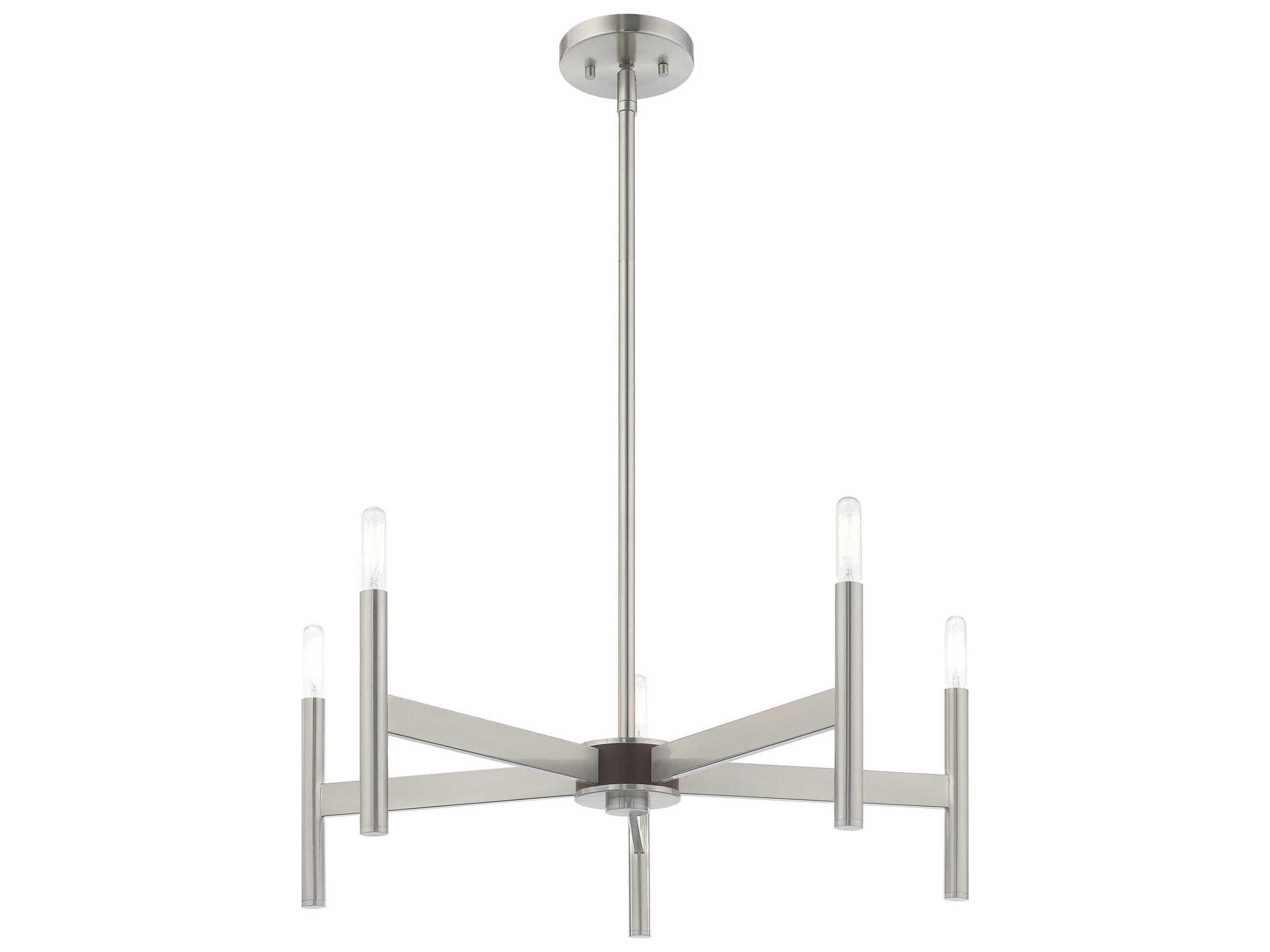 Livex Lighting Copenhagen 5-Light Brushed Nickel Chandelier
