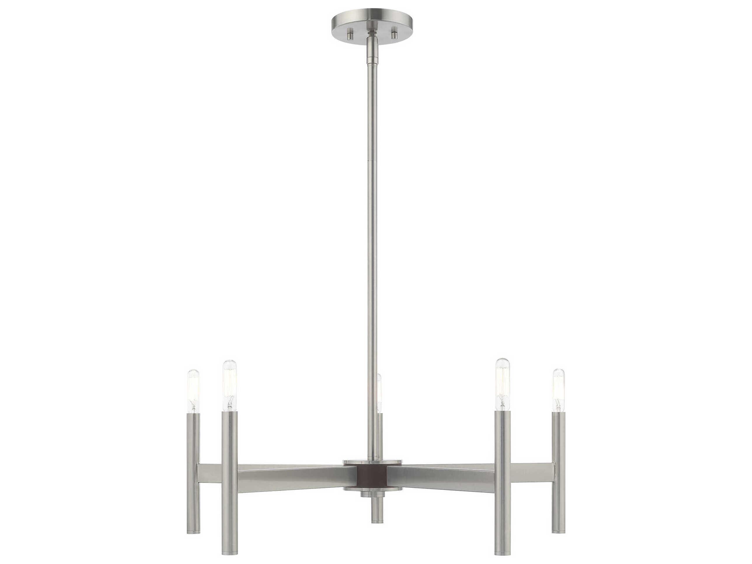 Livex Lighting Copenhagen 5-Light Brushed Nickel Chandelier