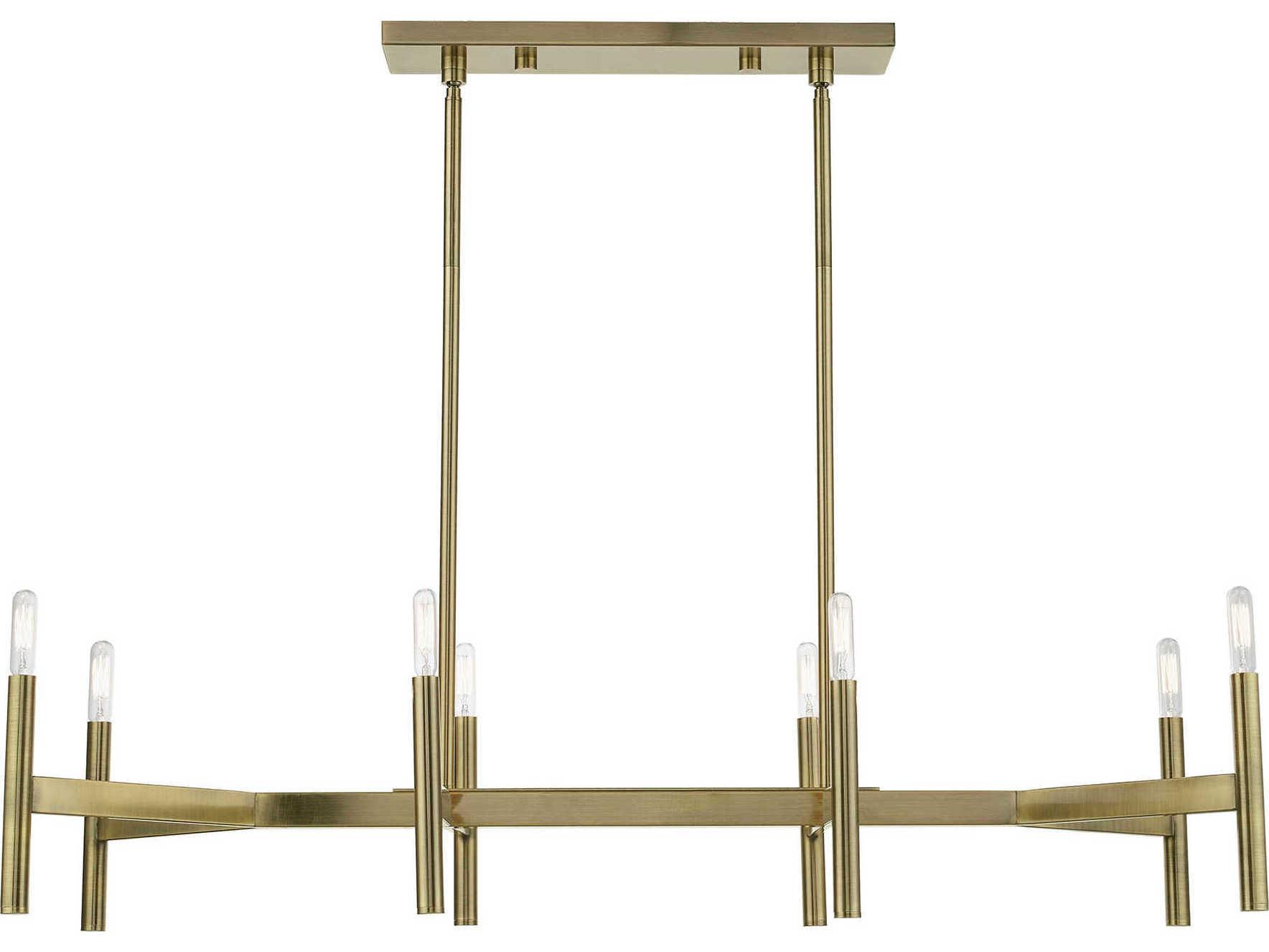 Livex Lighting Copenhagen 8-Light Antique Brass Linear Island Pendant