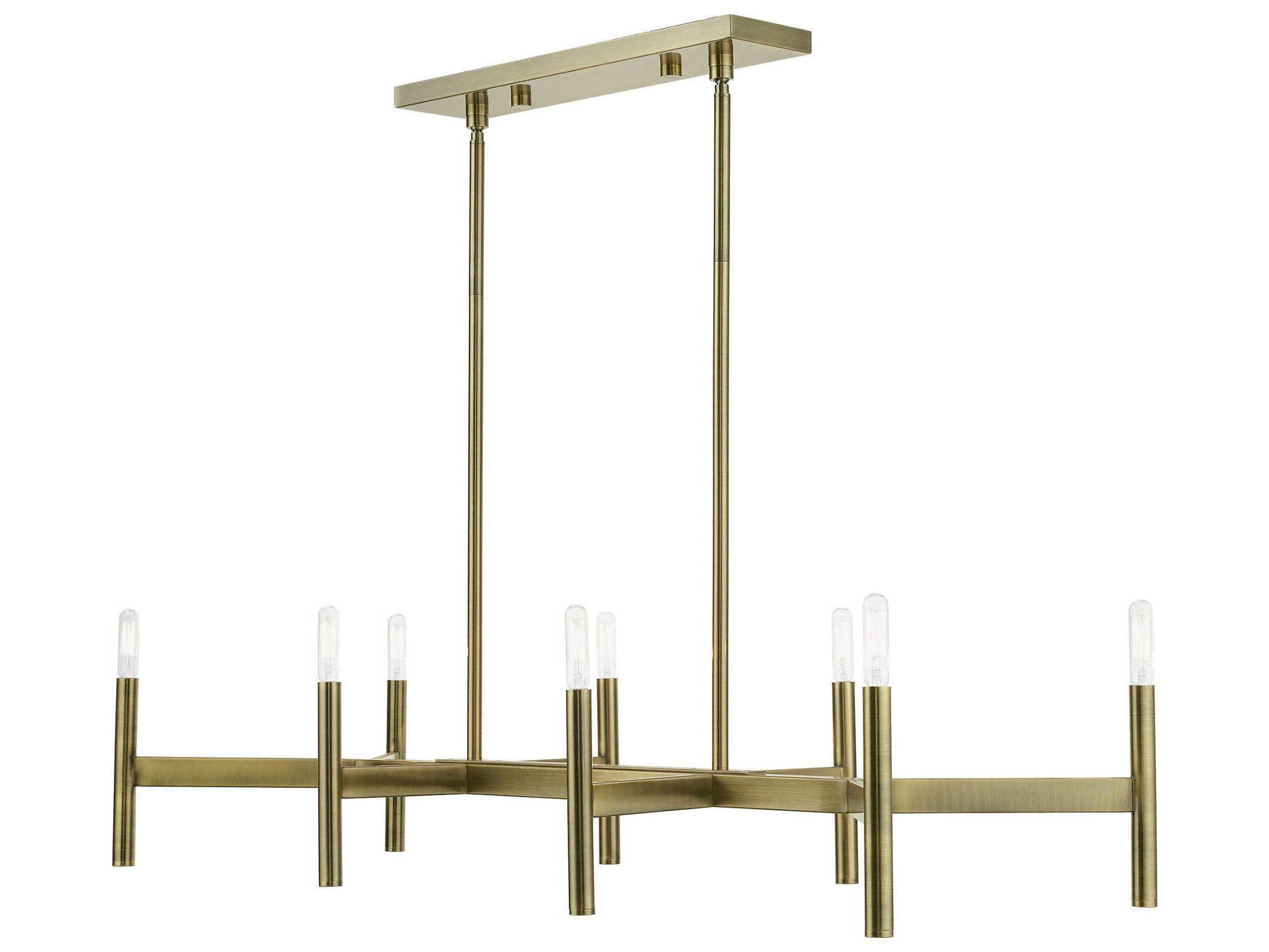 Livex Lighting Copenhagen 8-Light Antique Brass Linear Island Pendant