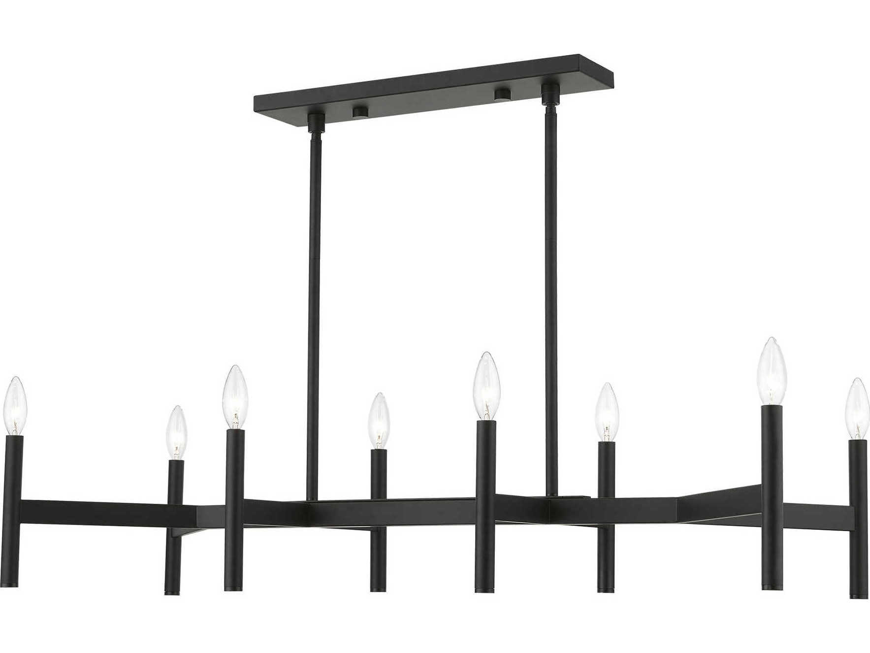 Livex Lighting Copenhagen 8-Light Black Linear Island Pendant
