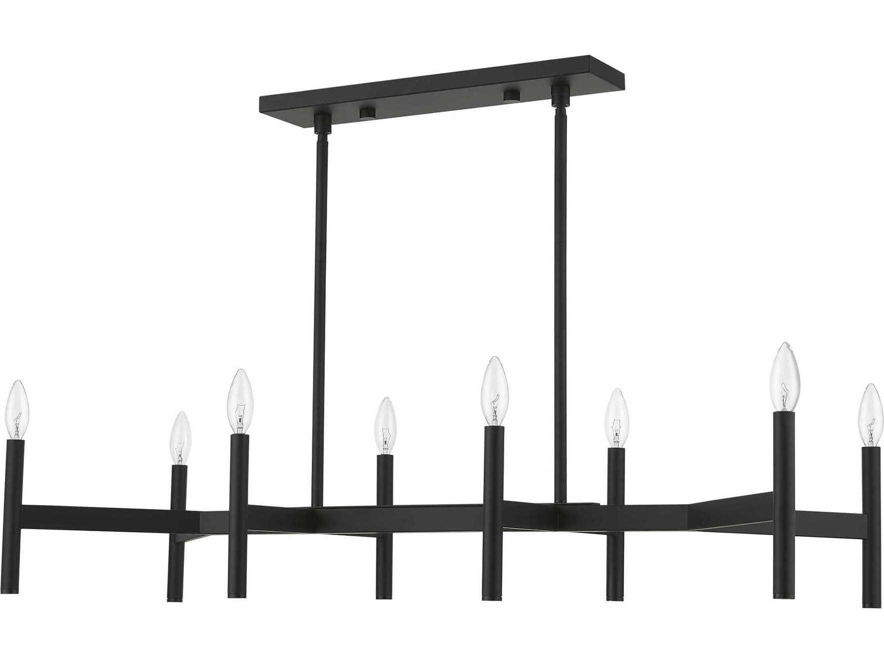 Livex Lighting Copenhagen 8-Light Black Linear Island Pendant