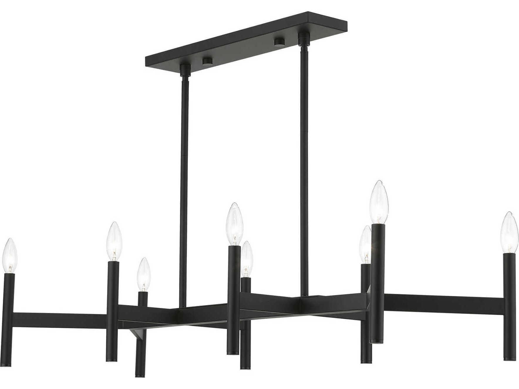 Livex Lighting Copenhagen 8-Light Black Linear Island Pendant
