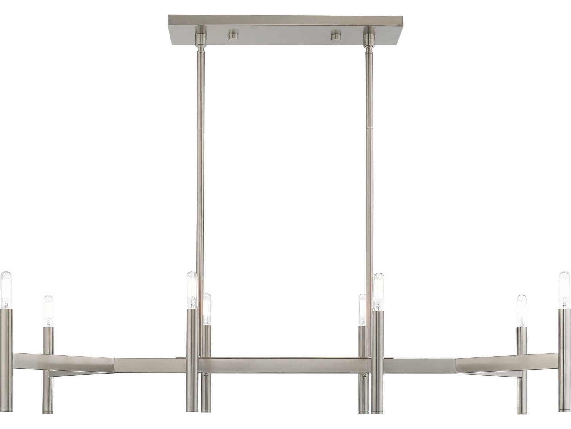Livex Lighting Copenhagen 8-Light Brushed Nickel Linear Island Pendant