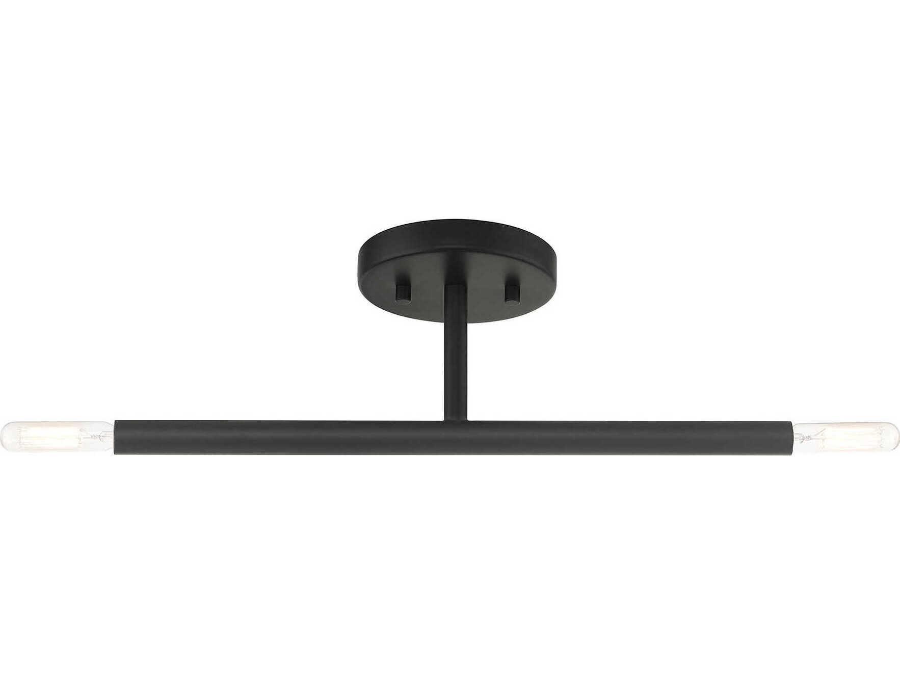Livex Lighting Copenhagen 2-Light Black Semi Flush Mount