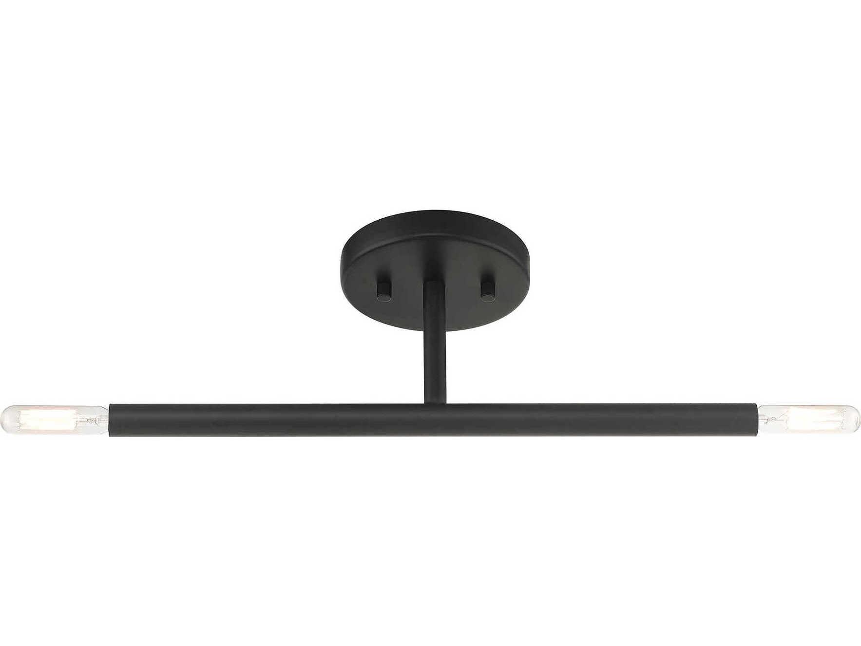 Livex Lighting Copenhagen 2-Light Black Semi Flush Mount