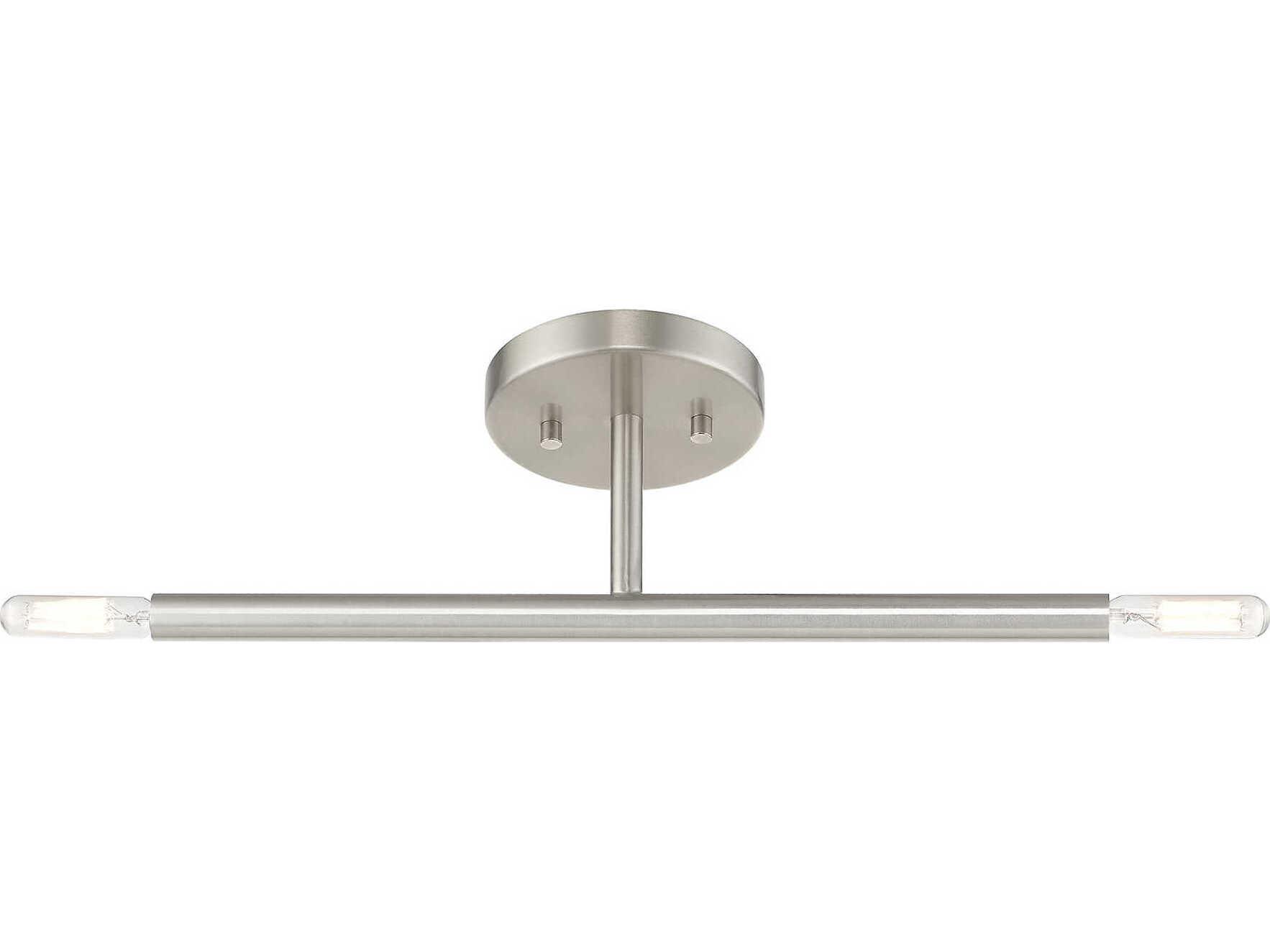 Livex Lighting Copenhagen 2-Light Brushed Nickel Semi Flush Mount