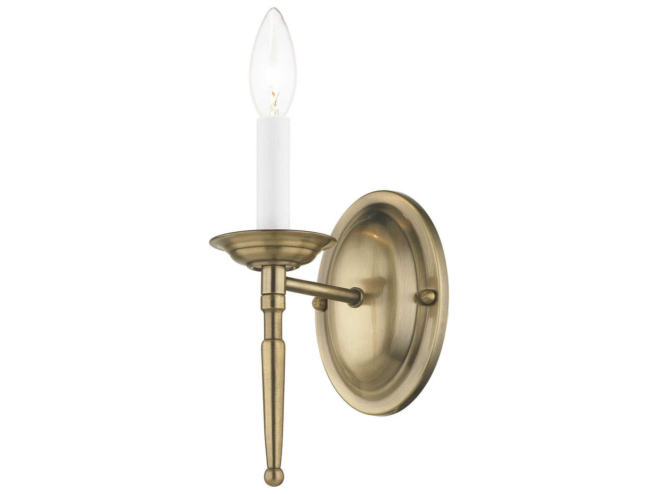 Livex Lighting Williamsburgh 1-Light Antique Brass Wall Sconce