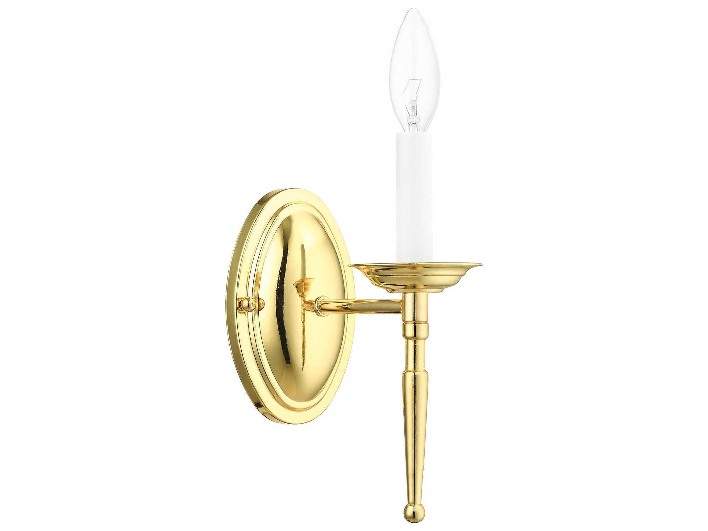 Livex Lighting Williamsburgh 1-Light Polished Brass Wall Sconce