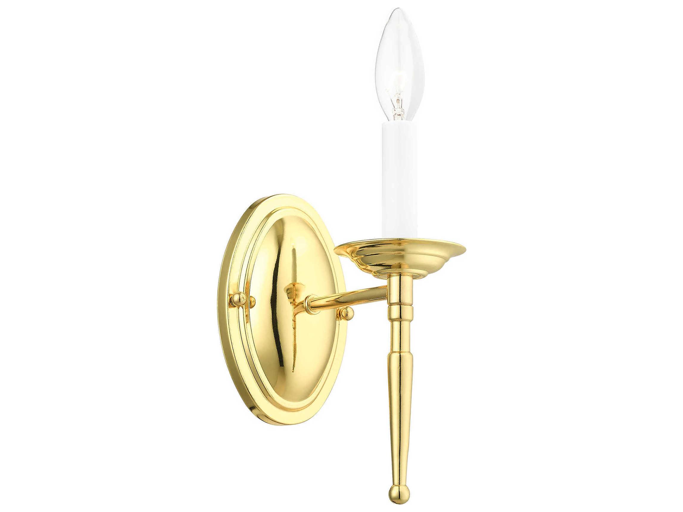Livex Lighting Williamsburgh 1-Light Polished Brass Wall Sconce