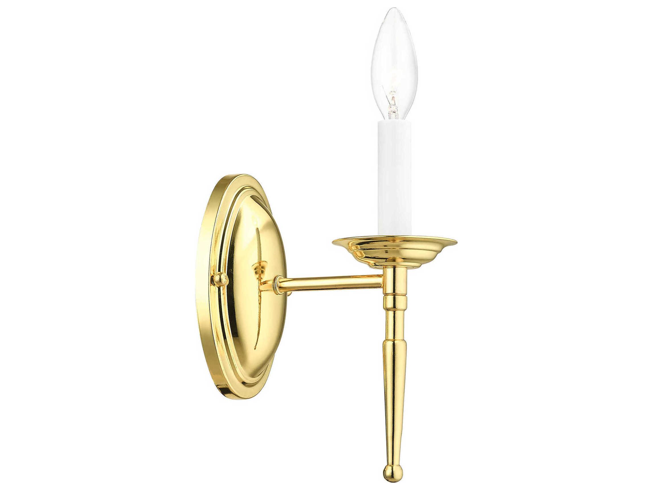 Livex Lighting Williamsburgh 1-Light Polished Brass Wall Sconce