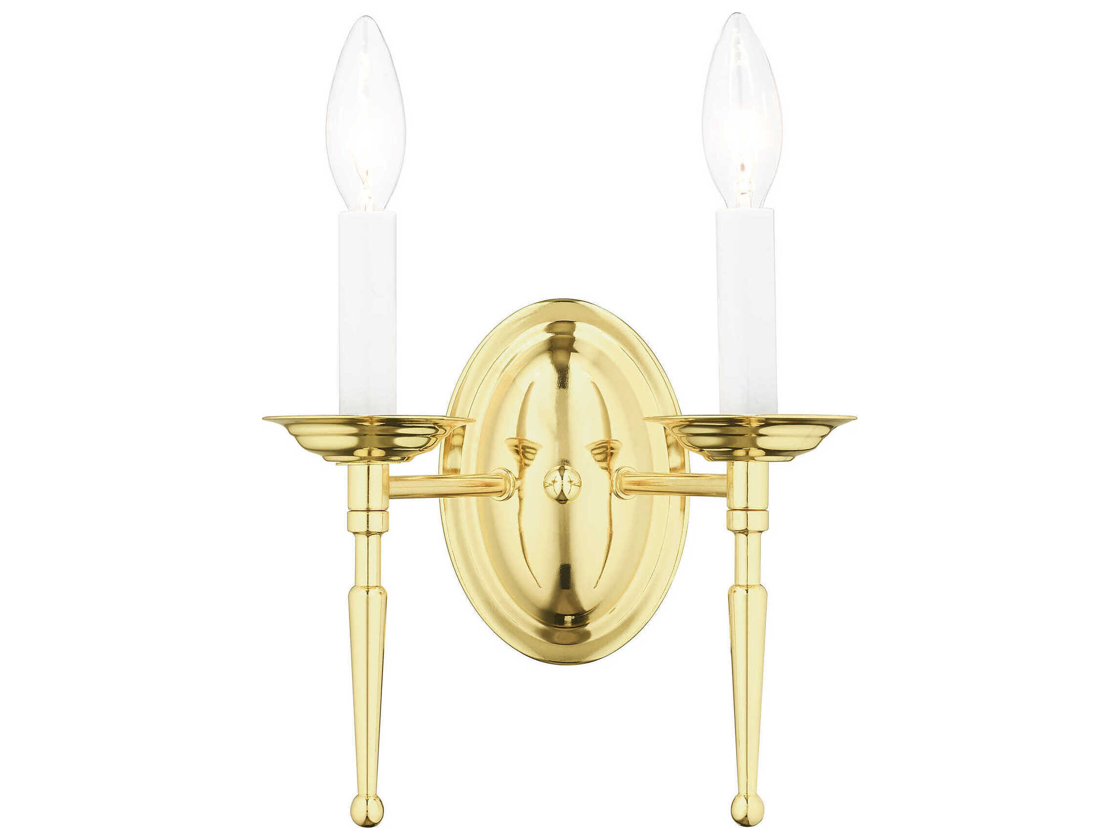 Livex Lighting Williamsburgh 2-Light Polished Brass Wall Sconce