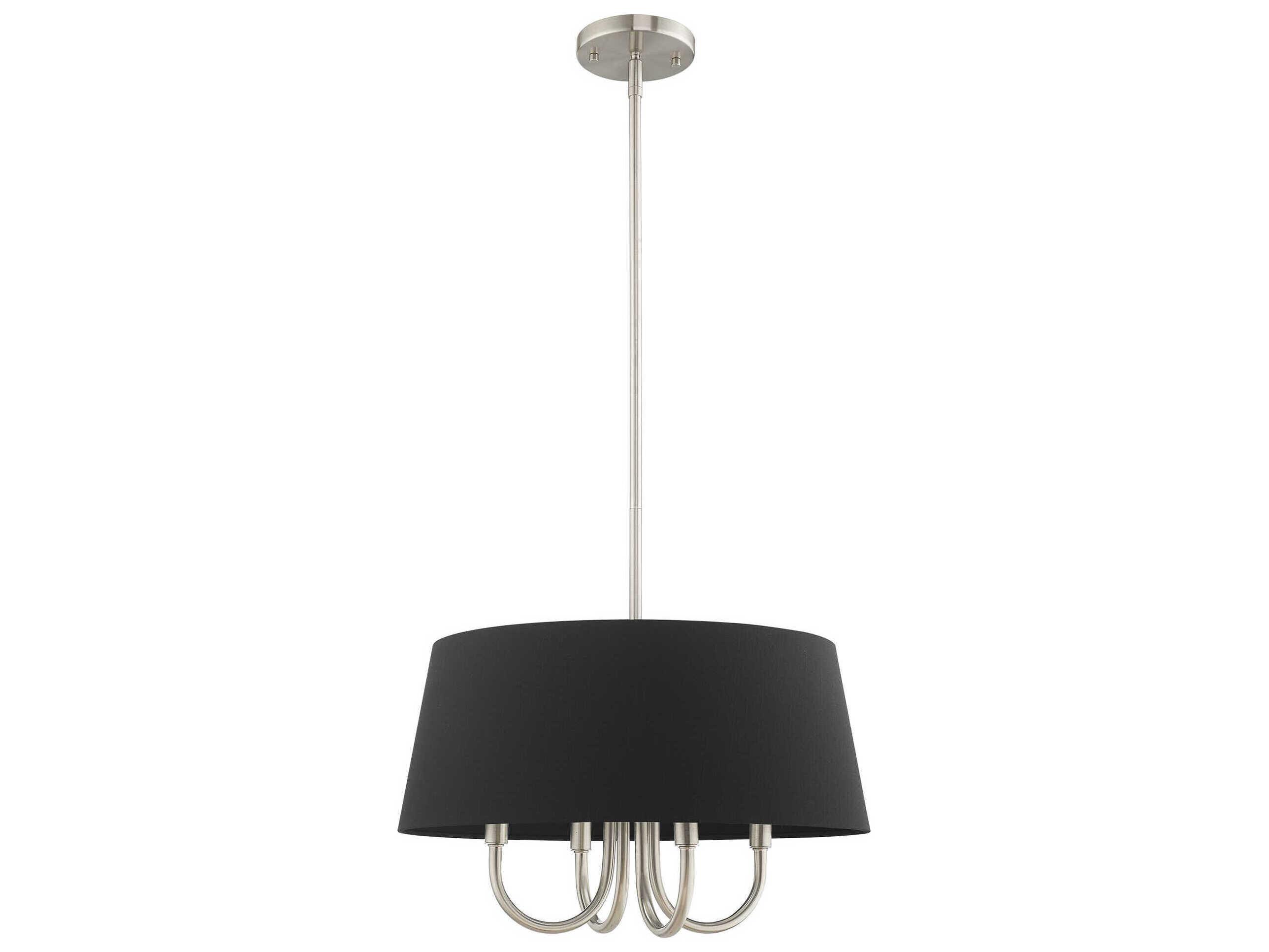 Livex Lighting Belclaire 4-Light Brushed Nickel Black Empire Chandelier