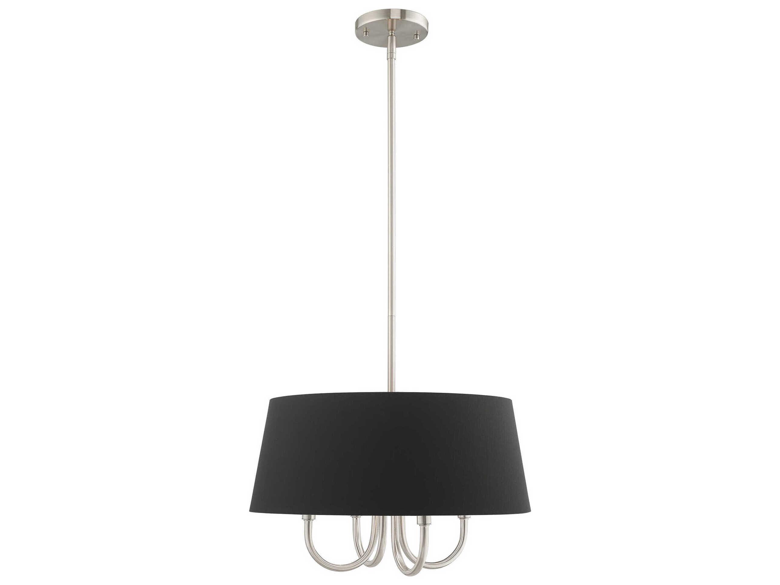 Livex Lighting Belclaire 4-Light Brushed Nickel Black Empire Chandelier