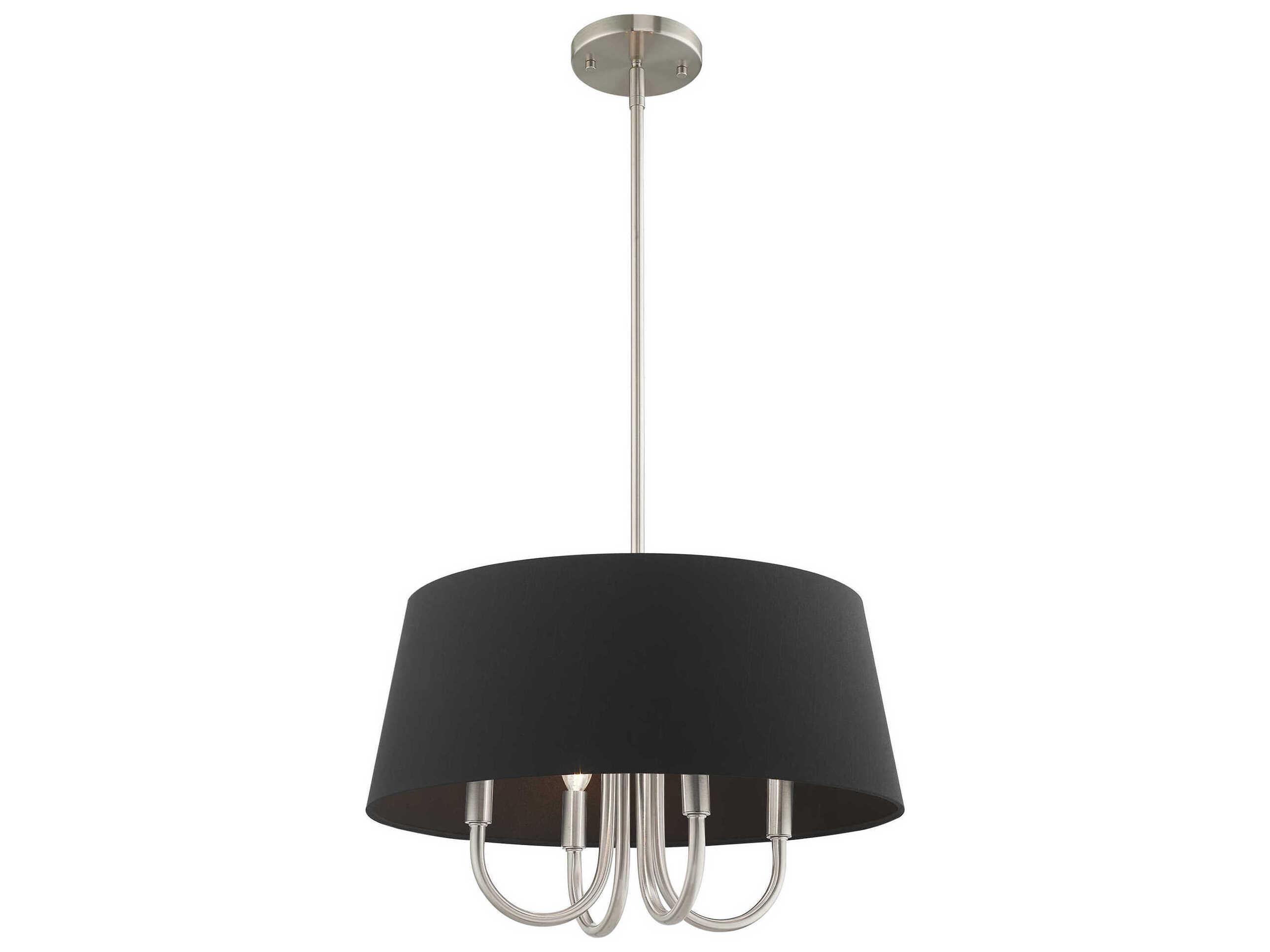 Livex Lighting Belclaire 4-Light Brushed Nickel Black Empire Chandelier