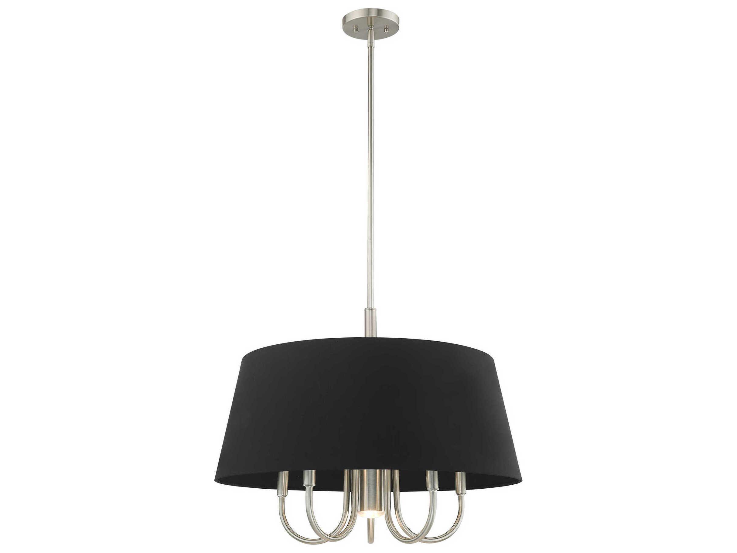 Livex Lighting Belclaire 6-Light Brushed Nickel Black Empire Chandelier