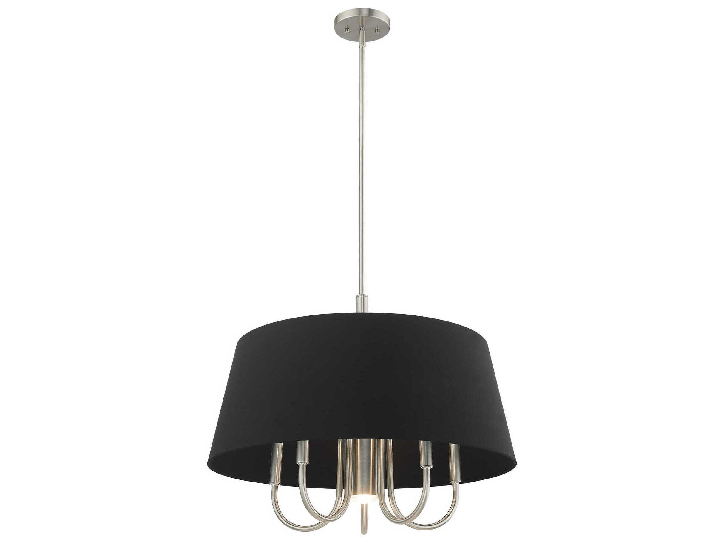 Livex Lighting Belclaire 6-Light Brushed Nickel Black Empire Chandelier