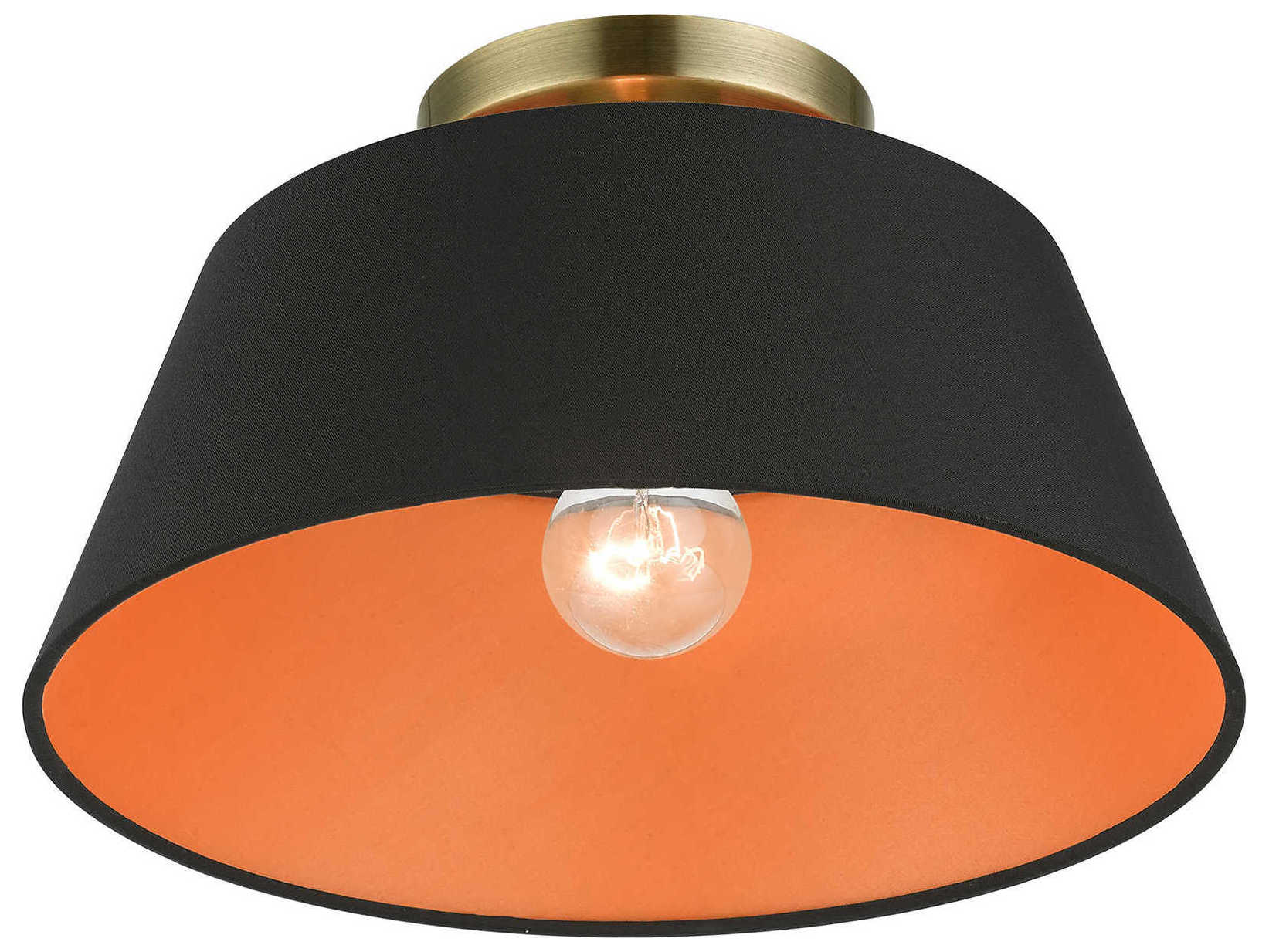 Livex Lighting Palma 1-Light Antique Brass Empire Semi Flush Mount