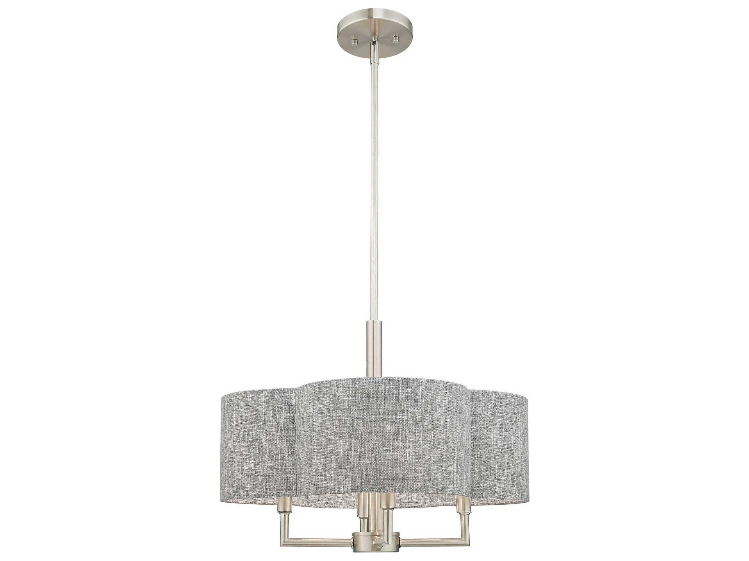 Livex Lighting Kalmar 4-Light Brushed Nickel Chandelier