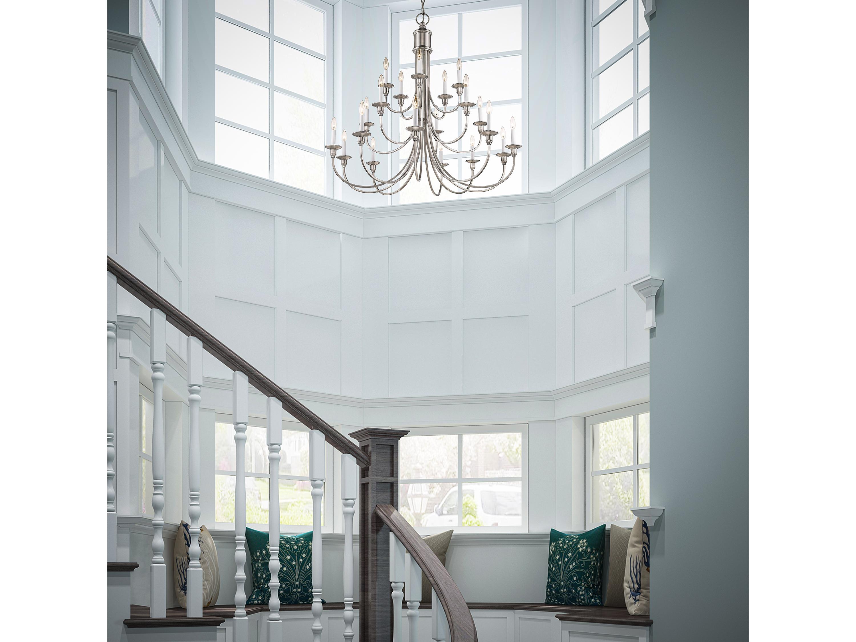 Livex Lighting Cranford 20-Light Brushed Nickel Candelabra Tiered Chandelier