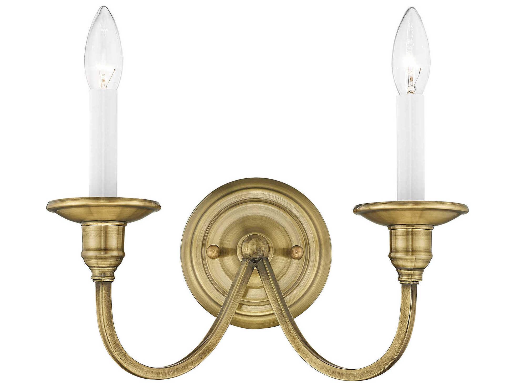 Livex Lighting Cranford 2-Light Antique Brass Wall Sconce