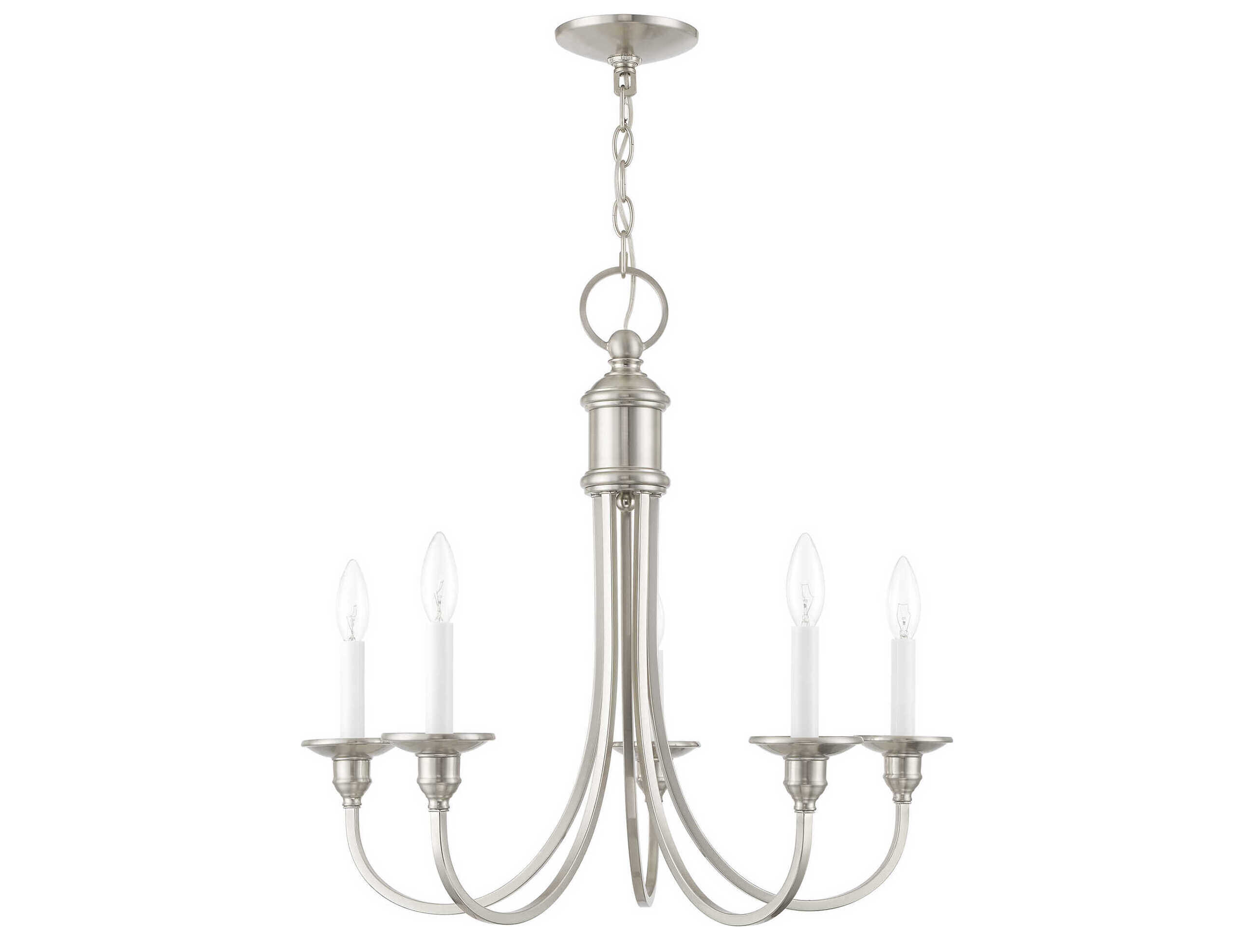 Livex Lighting Cranford 5-Light Brushed Nickel Candelabra Chandelier