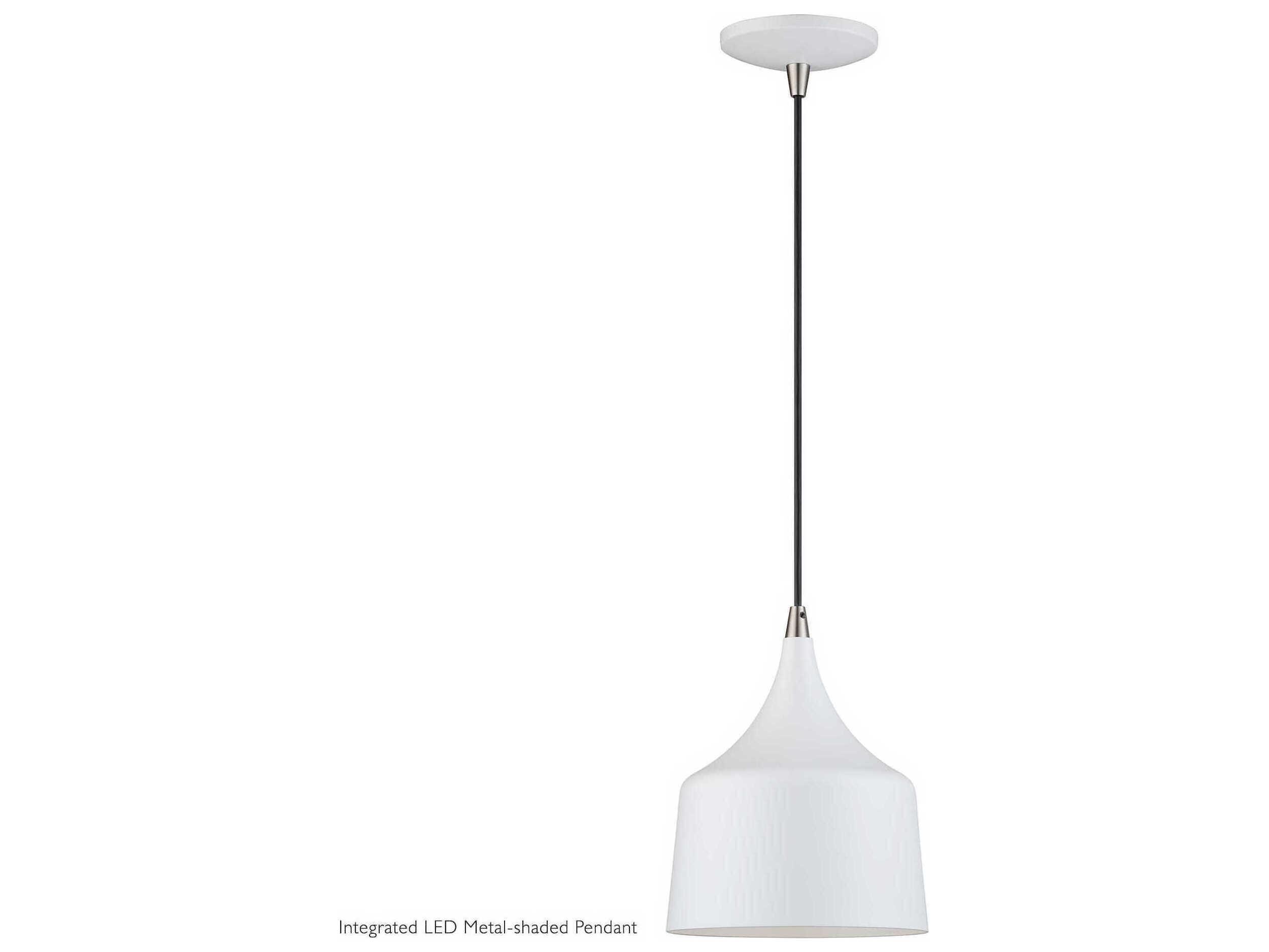 Livex Lighting Bolita White With Brushed Nickel Accents Mini Pendant