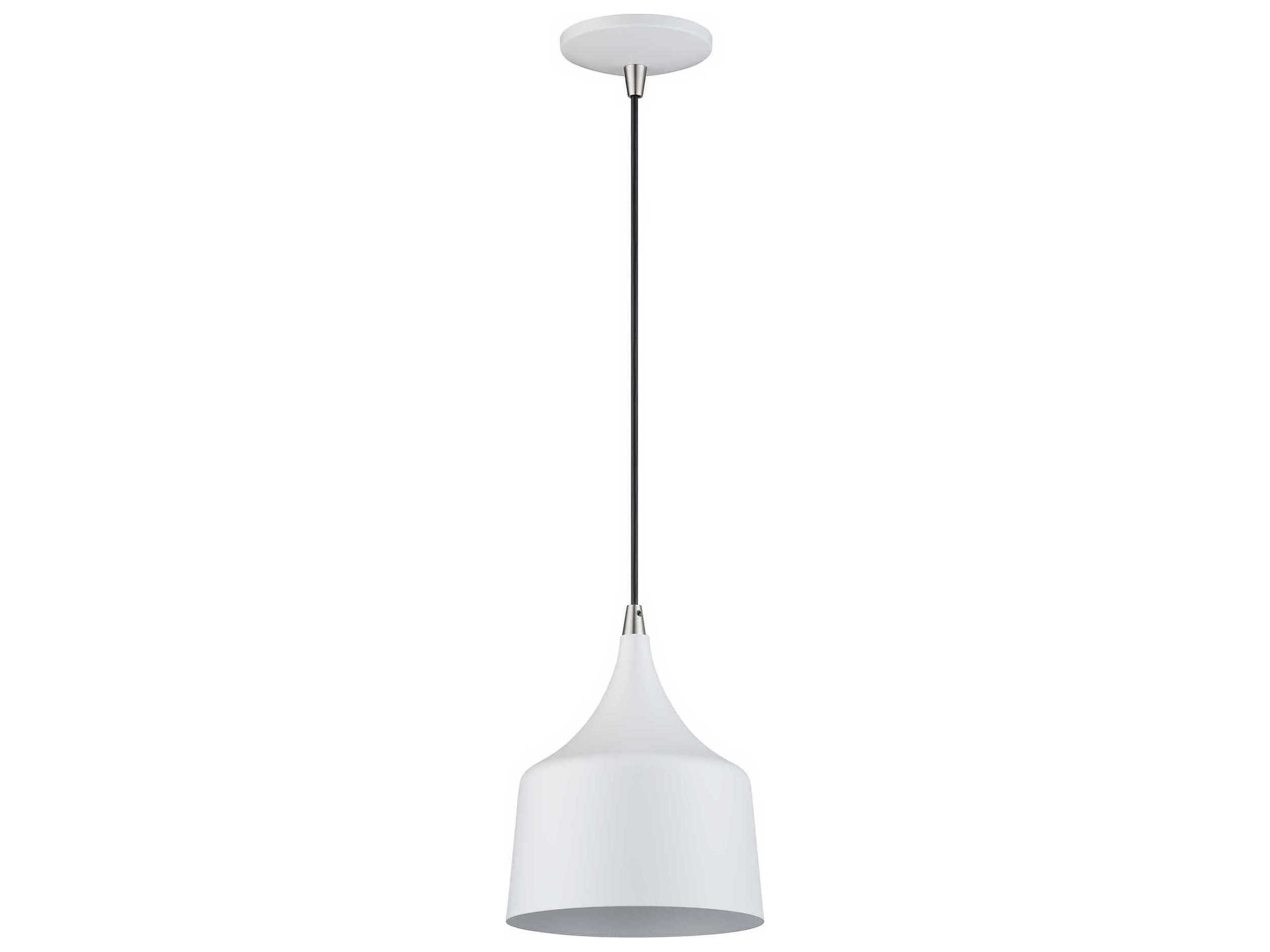 Livex Lighting Bolita White With Brushed Nickel Accents Mini Pendant