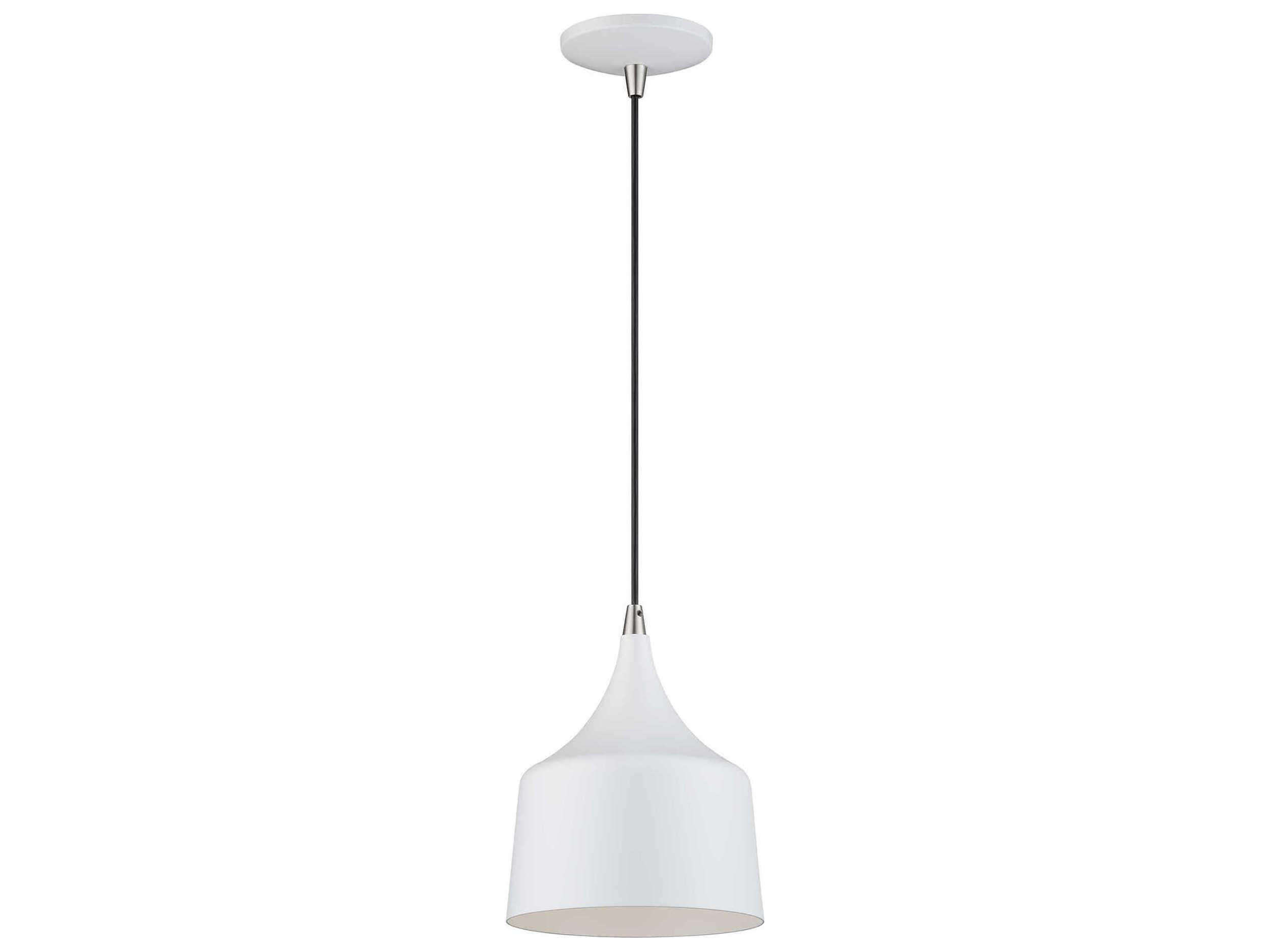 Livex Lighting Bolita White With Brushed Nickel Accents Mini Pendant