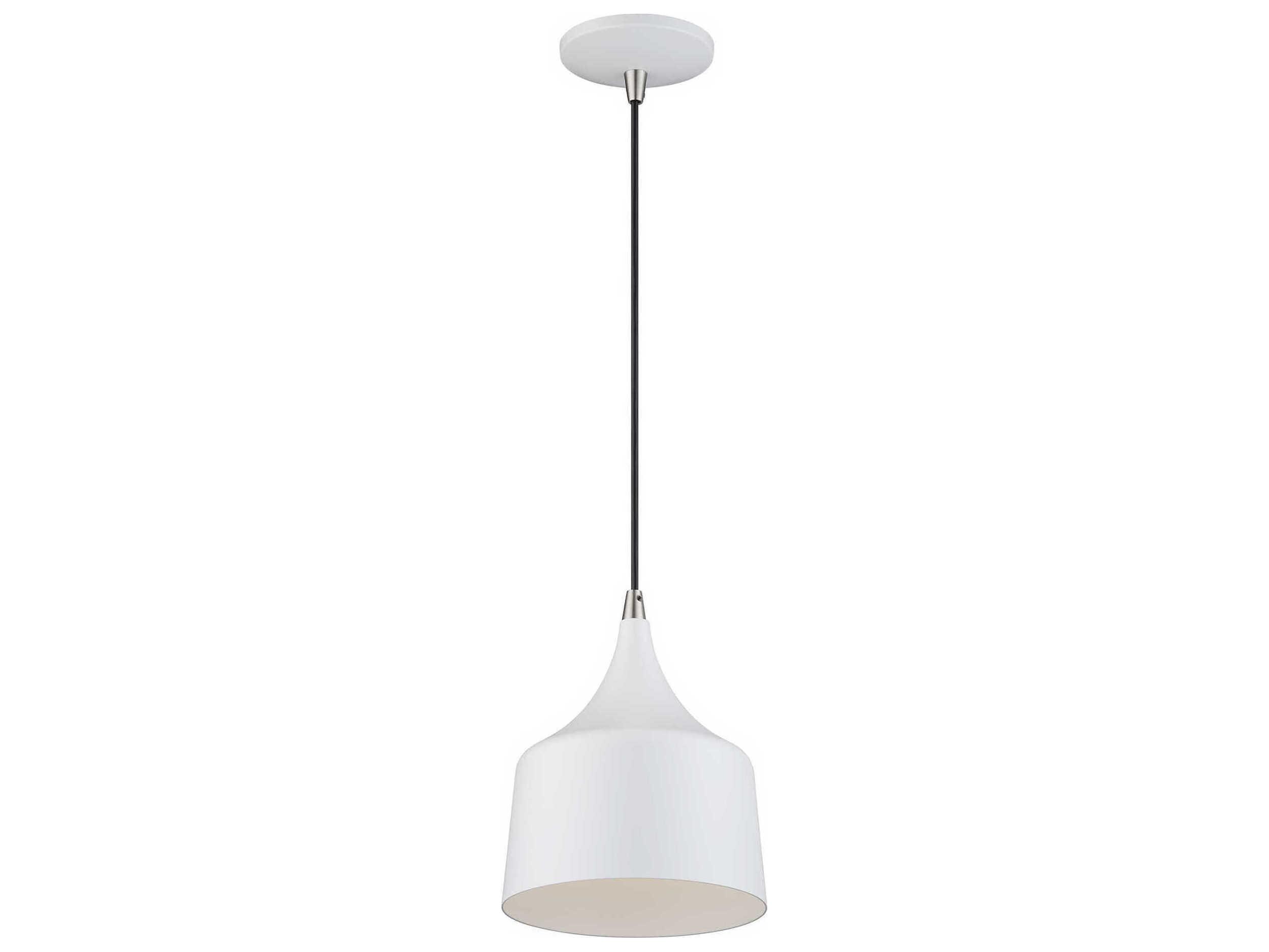 Livex Lighting Bolita White With Brushed Nickel Accents Mini Pendant