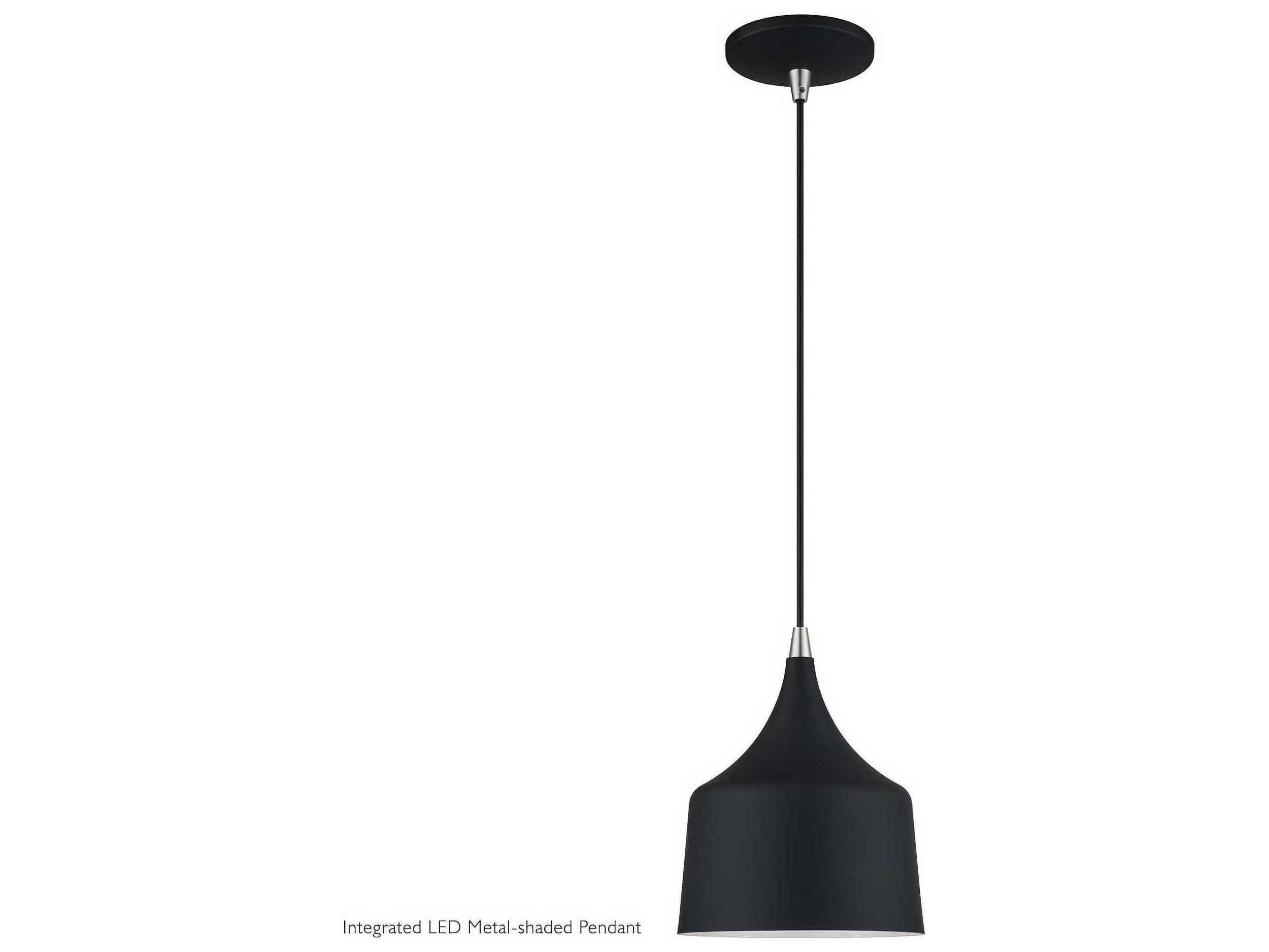 Livex Lighting Bolita Black With Brushed Nickel Accents Mini Pendant