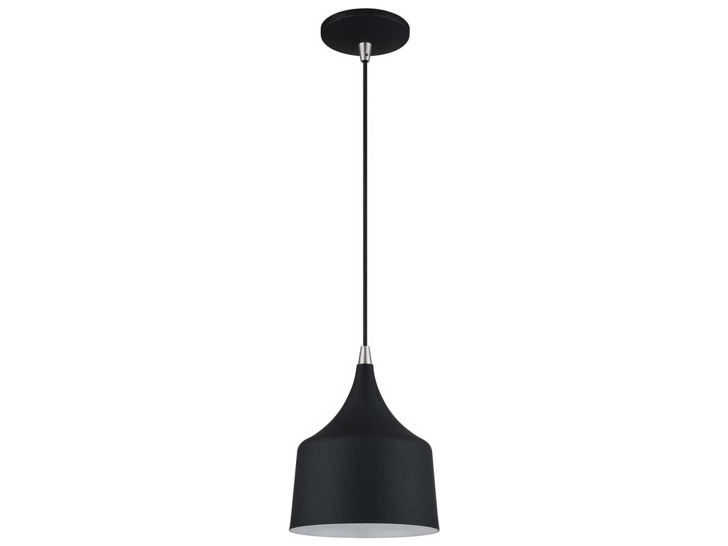 Livex Lighting Bolita Black With Brushed Nickel Accents Mini Pendant