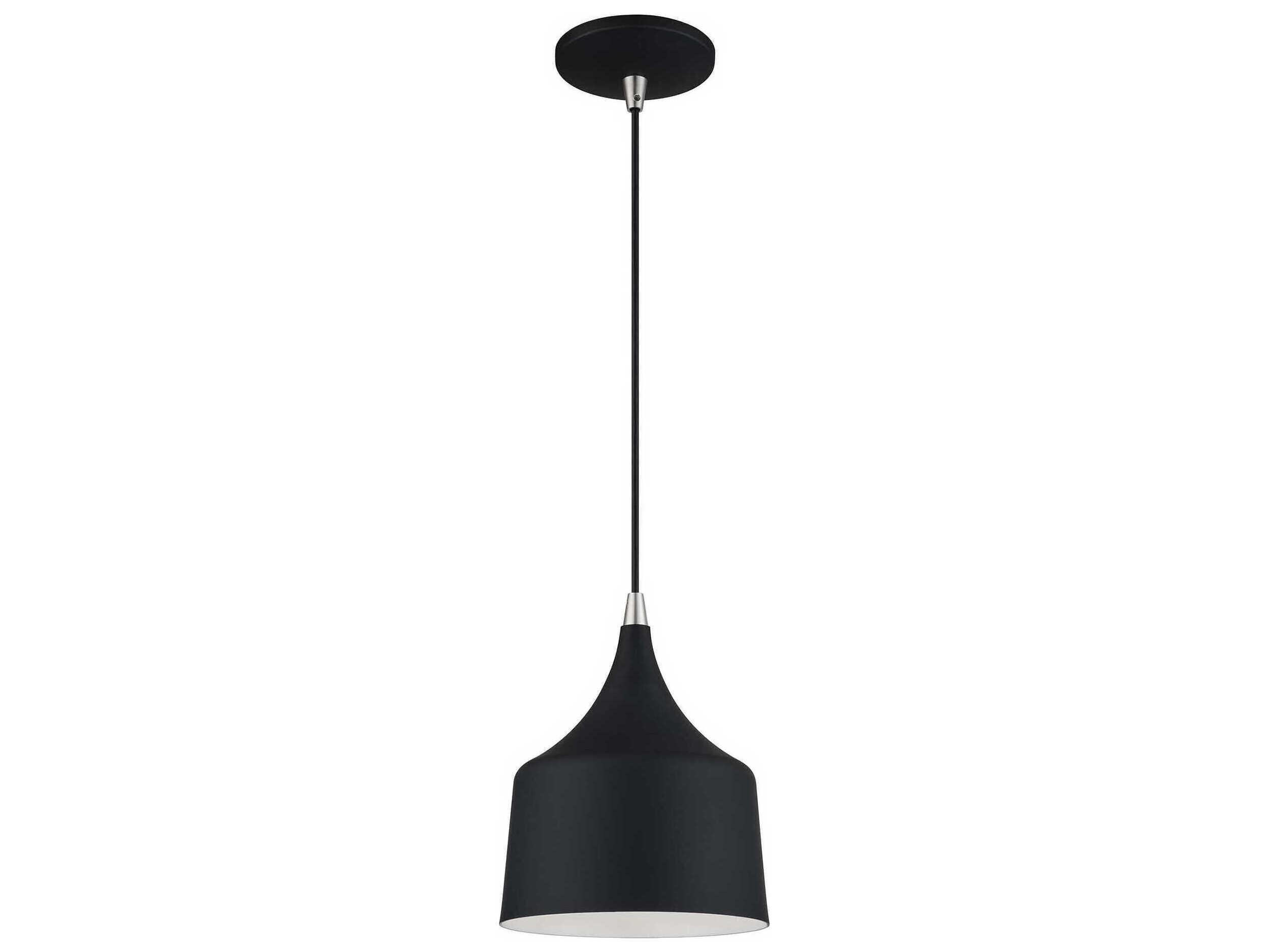 Livex Lighting Bolita Black With Brushed Nickel Accents Mini Pendant