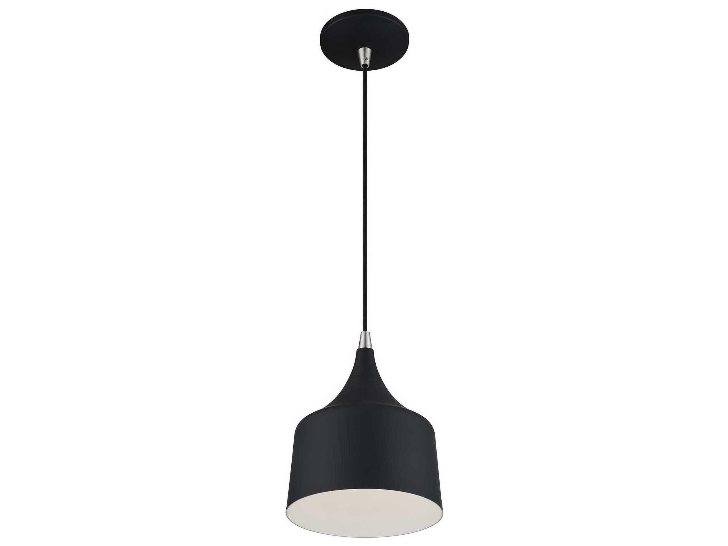 Livex Lighting Bolita Black With Brushed Nickel Accents Mini Pendant