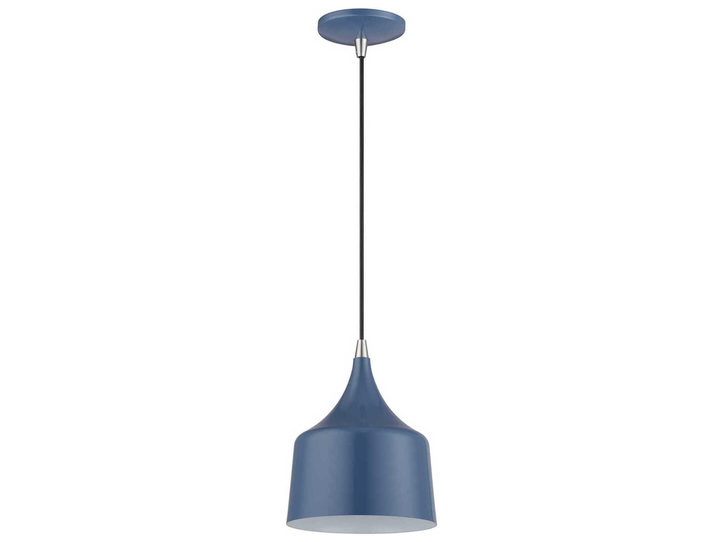 Livex Lighting Bolita Ocean Blue With Brushed Nickel Accents Mini Pendant