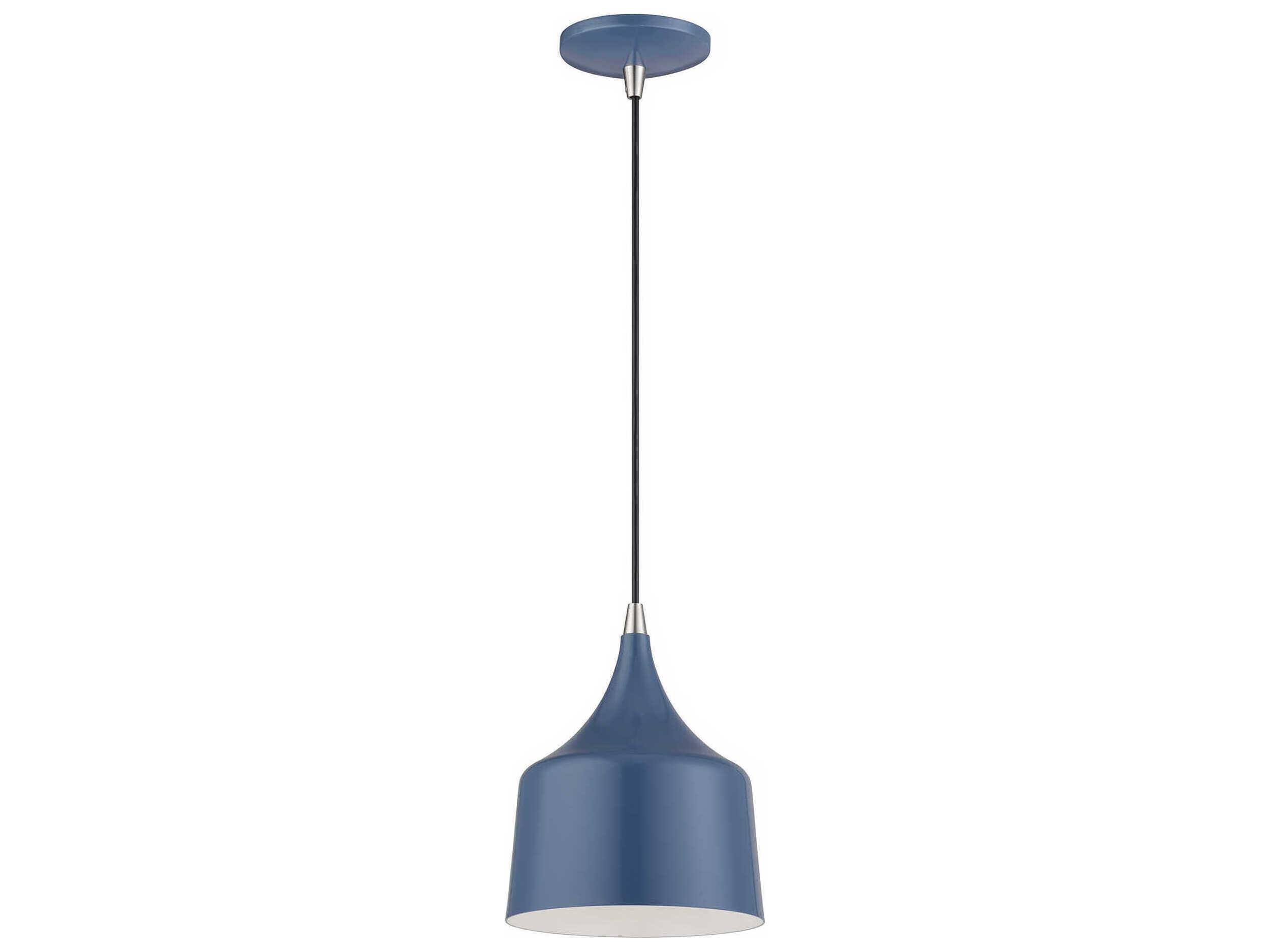 Livex Lighting Bolita Ocean Blue With Brushed Nickel Accents Mini Pendant