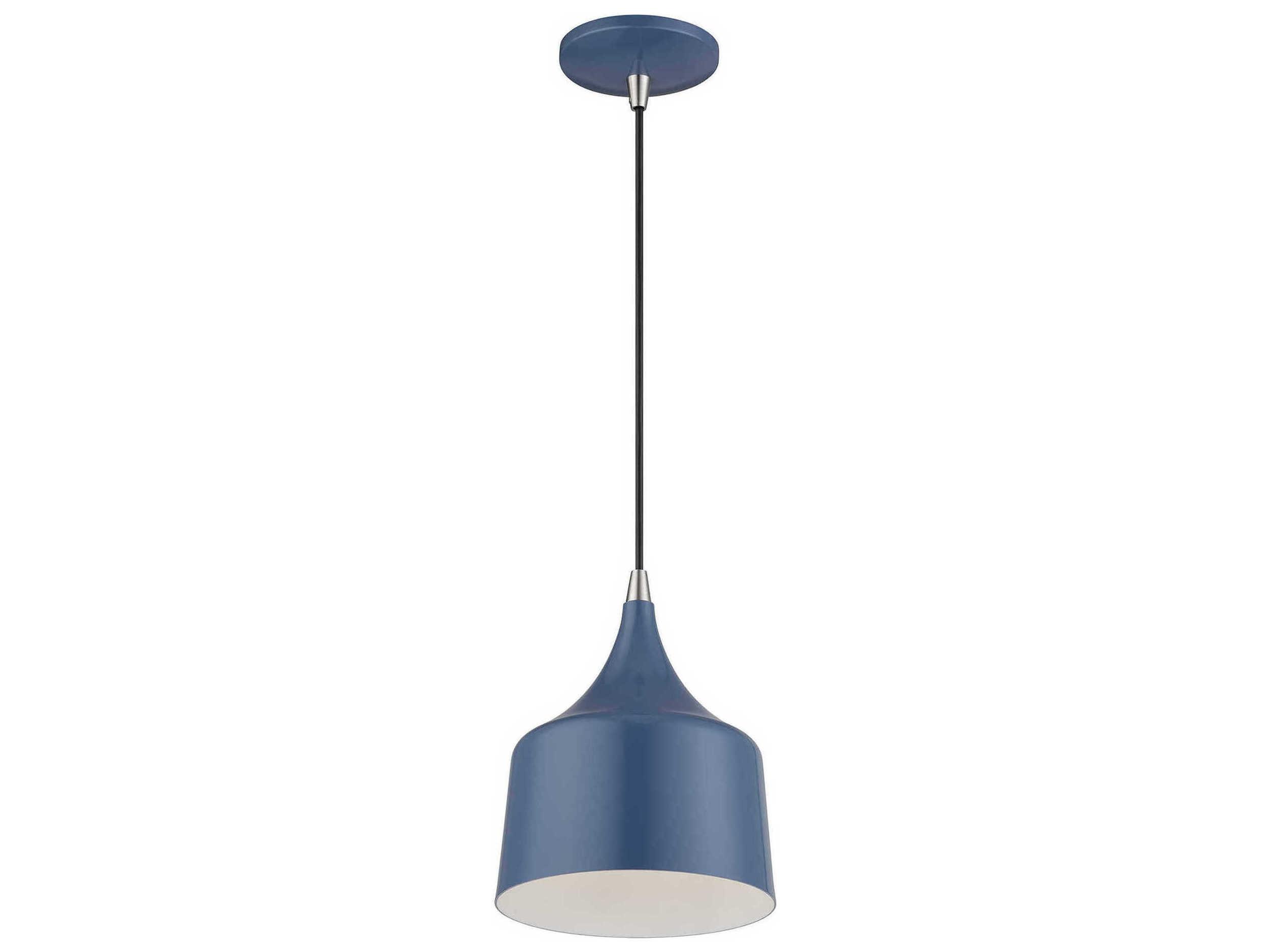Livex Lighting Bolita Ocean Blue With Brushed Nickel Accents Mini Pendant