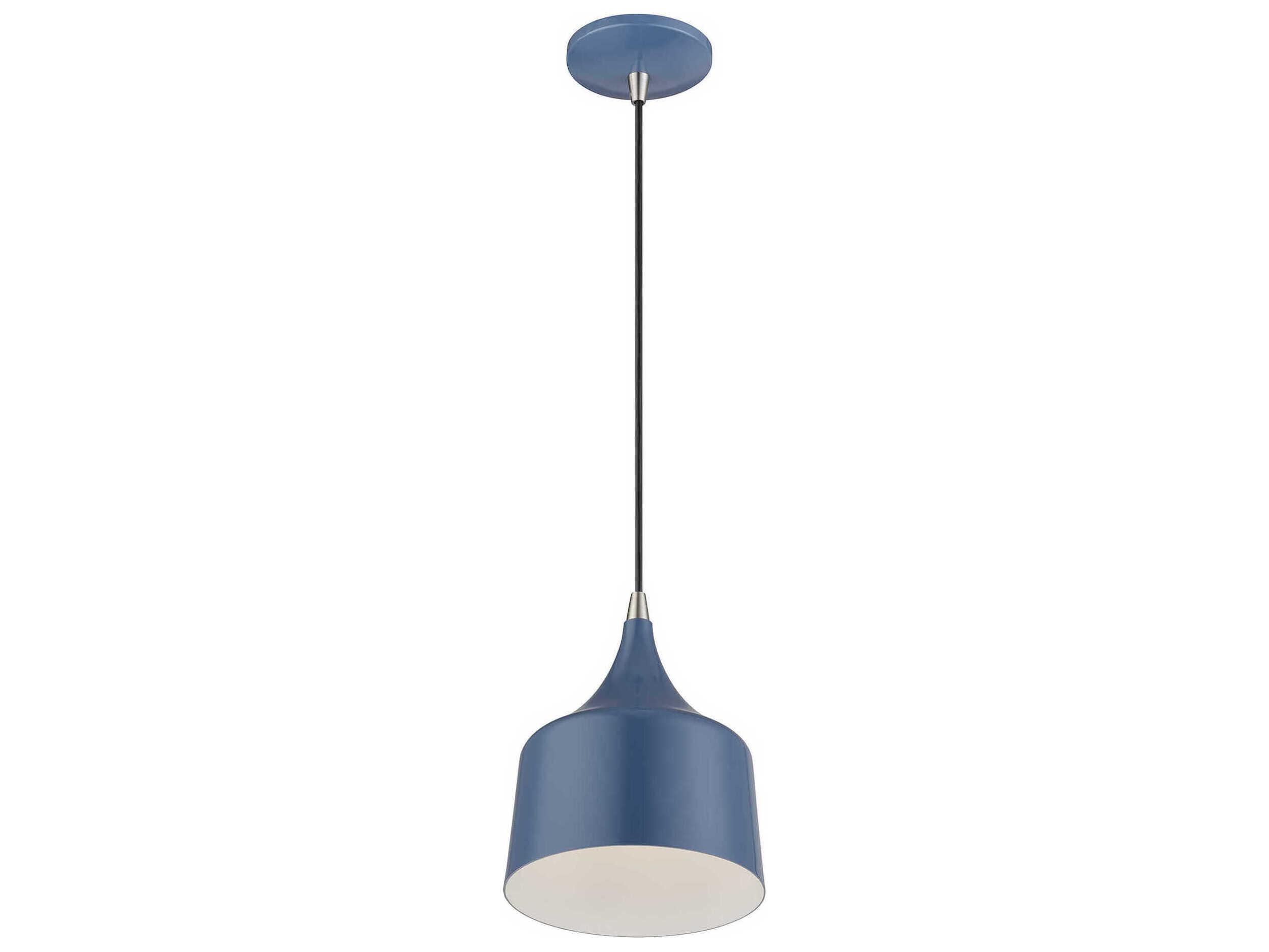 Livex Lighting Bolita Ocean Blue With Brushed Nickel Accents Mini Pendant