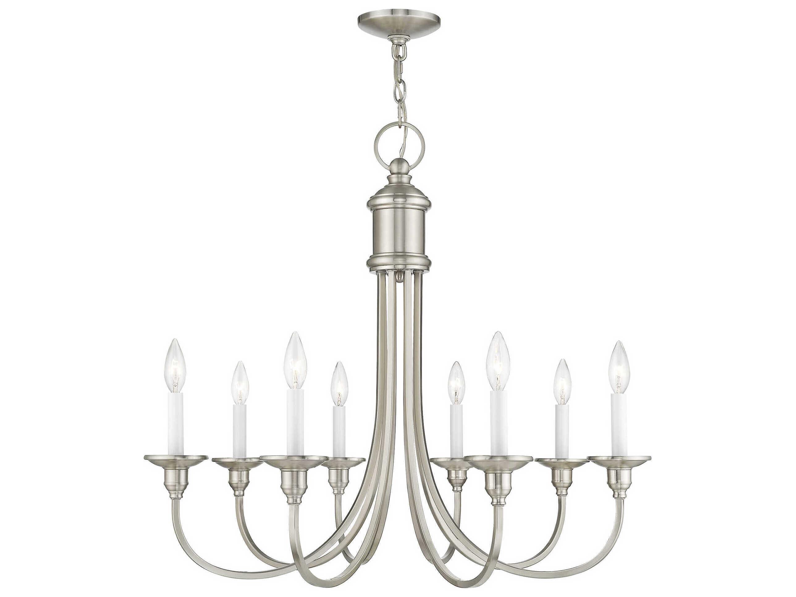 Livex Lighting Cranford 8-Light Brushed Nickel Candelabra Chandelier
