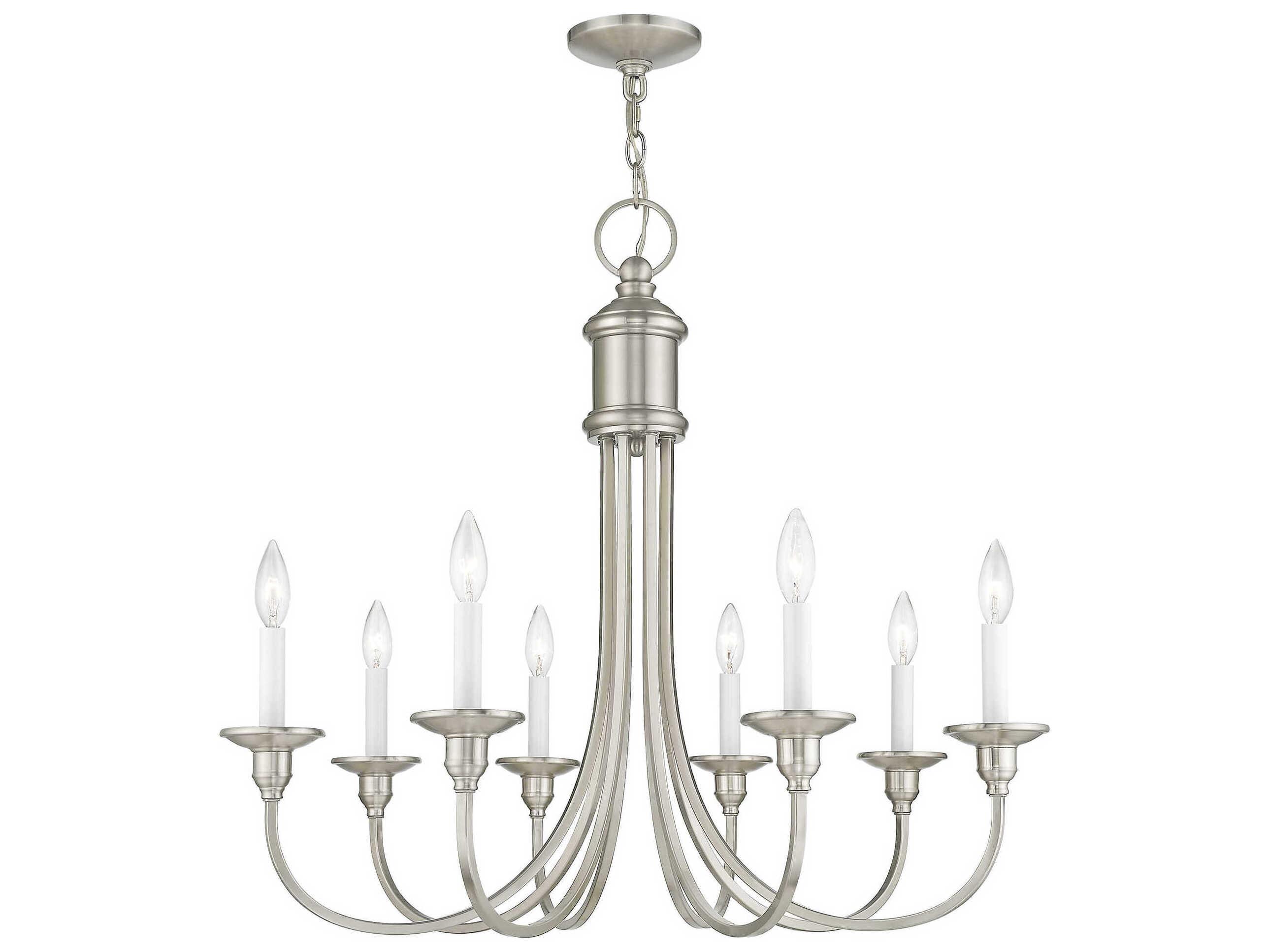 Livex Lighting Cranford 8-Light Brushed Nickel Candelabra Chandelier